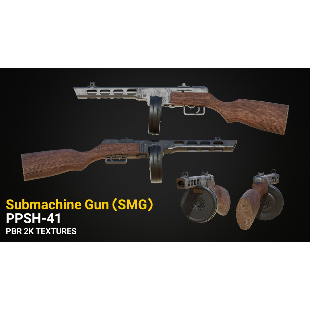 Military Gun Pack 3D Model – Low Poly Game-Ready Weapons, FBX & OBJ - View 6