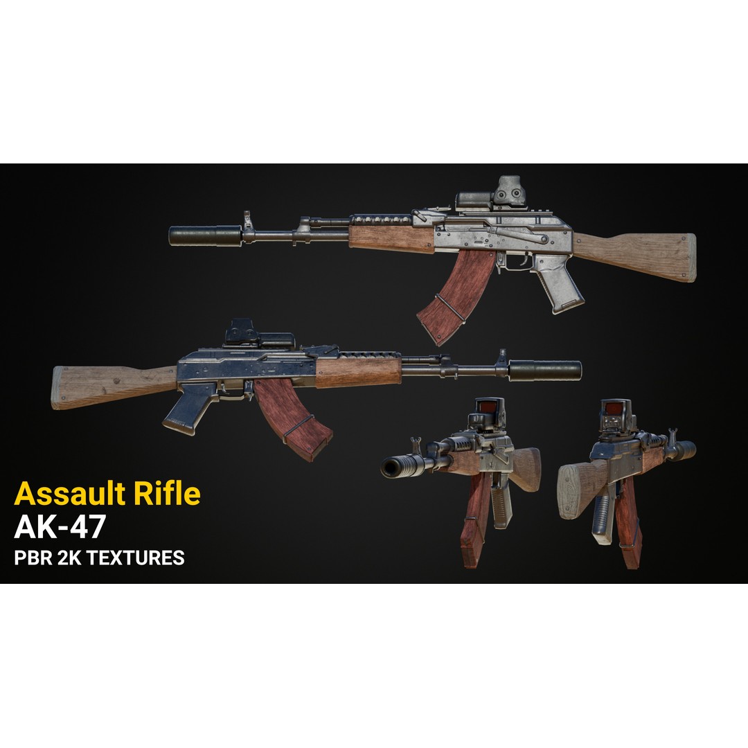 Military Gun Pack 3D Model – Low Poly Game-Ready Weapons, FBX & OBJ - View 8