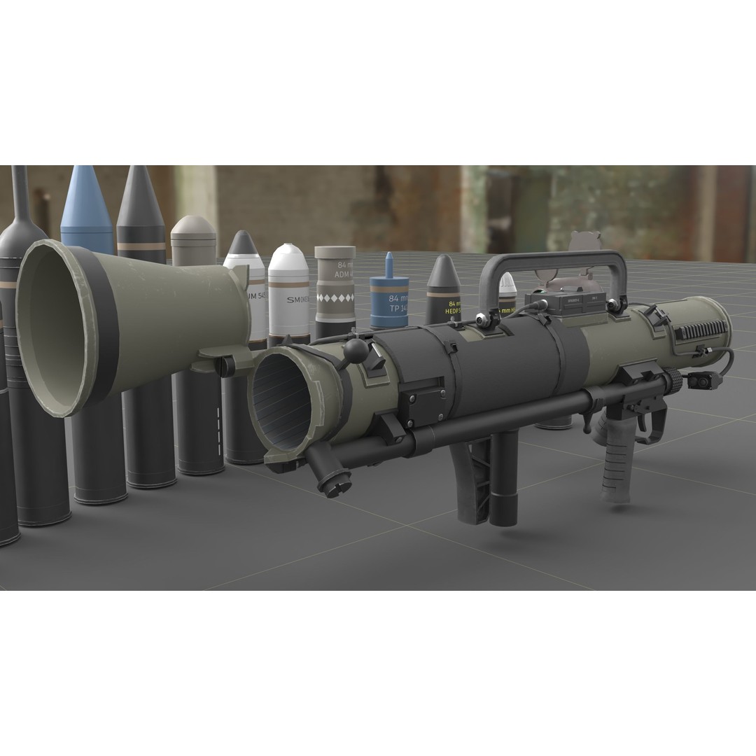 Carl Gustav M4 3D Model – Low Poly Military Weapon with PBR Textures - View 26