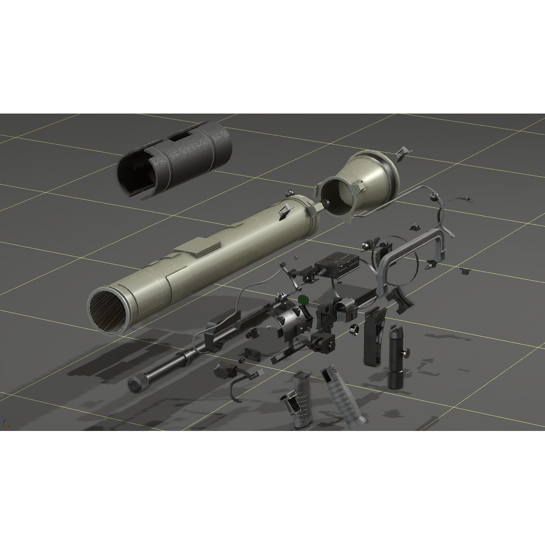 Carl Gustav M4 3D Model – Low Poly Military Weapon with PBR Textures - View 39
