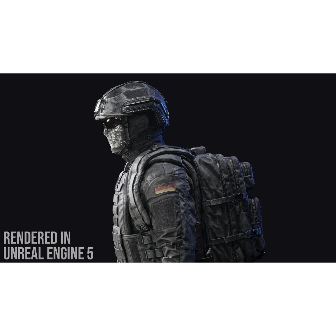 Tactical Soldier 3D Model – Low Poly Game-Ready Character, FBX - View 13