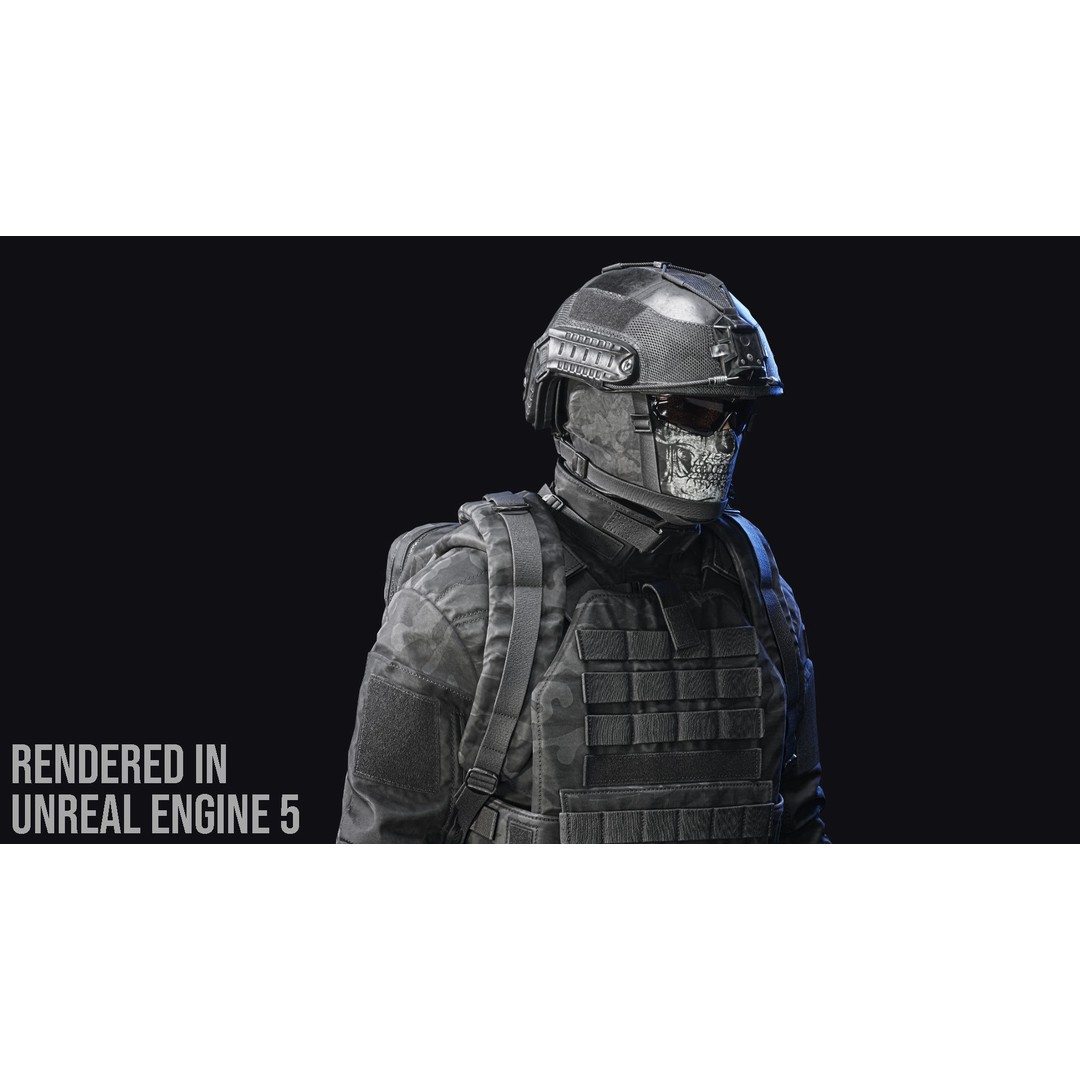 Tactical Soldier 3D Model – Low Poly Game-Ready Character, FBX - View 15