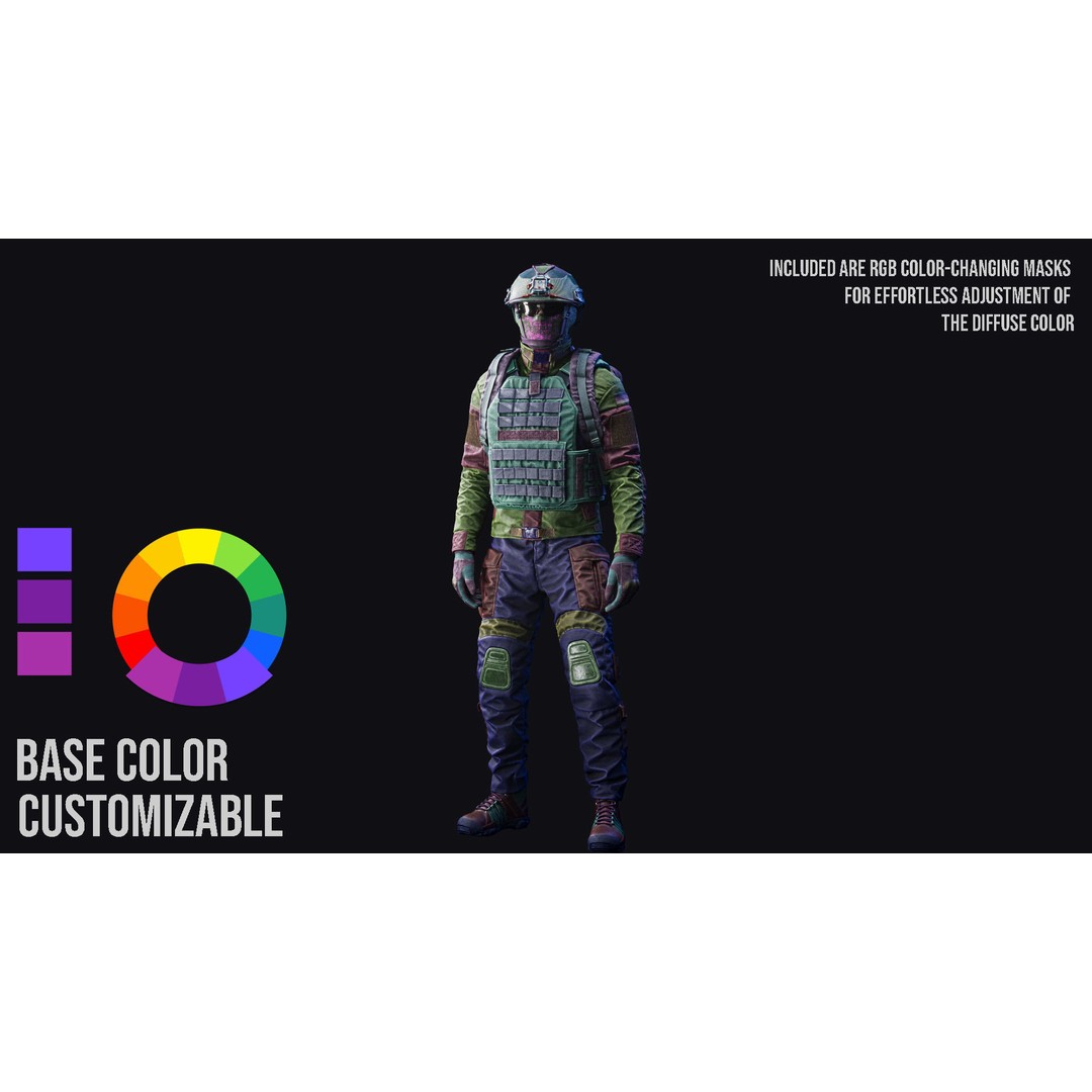 Tactical Soldier 3D Model – Low Poly Game-Ready Character, FBX - View 18