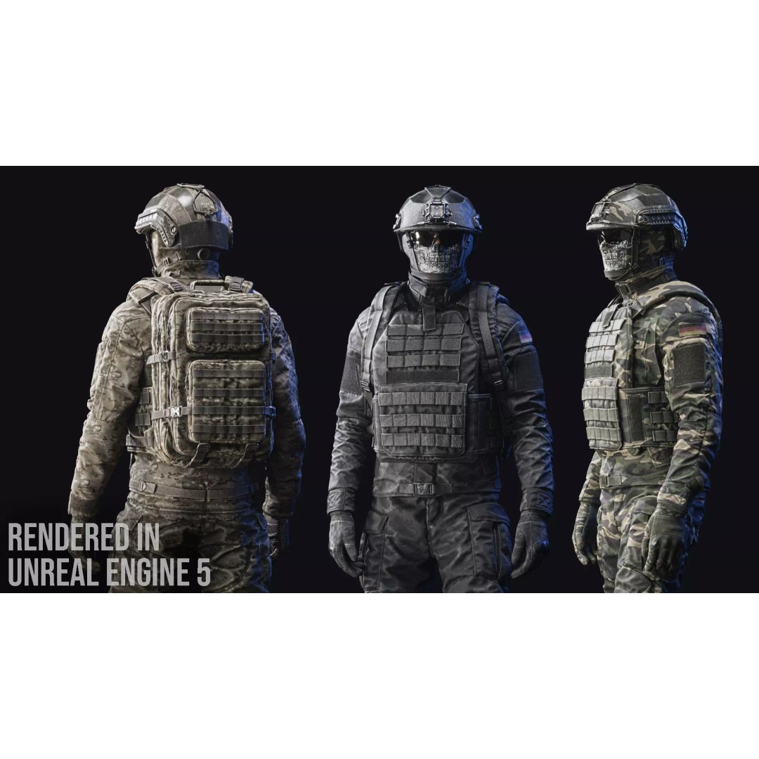 Tactical Soldier 3D Model – Low Poly Game-Ready Character, FBX - View 2