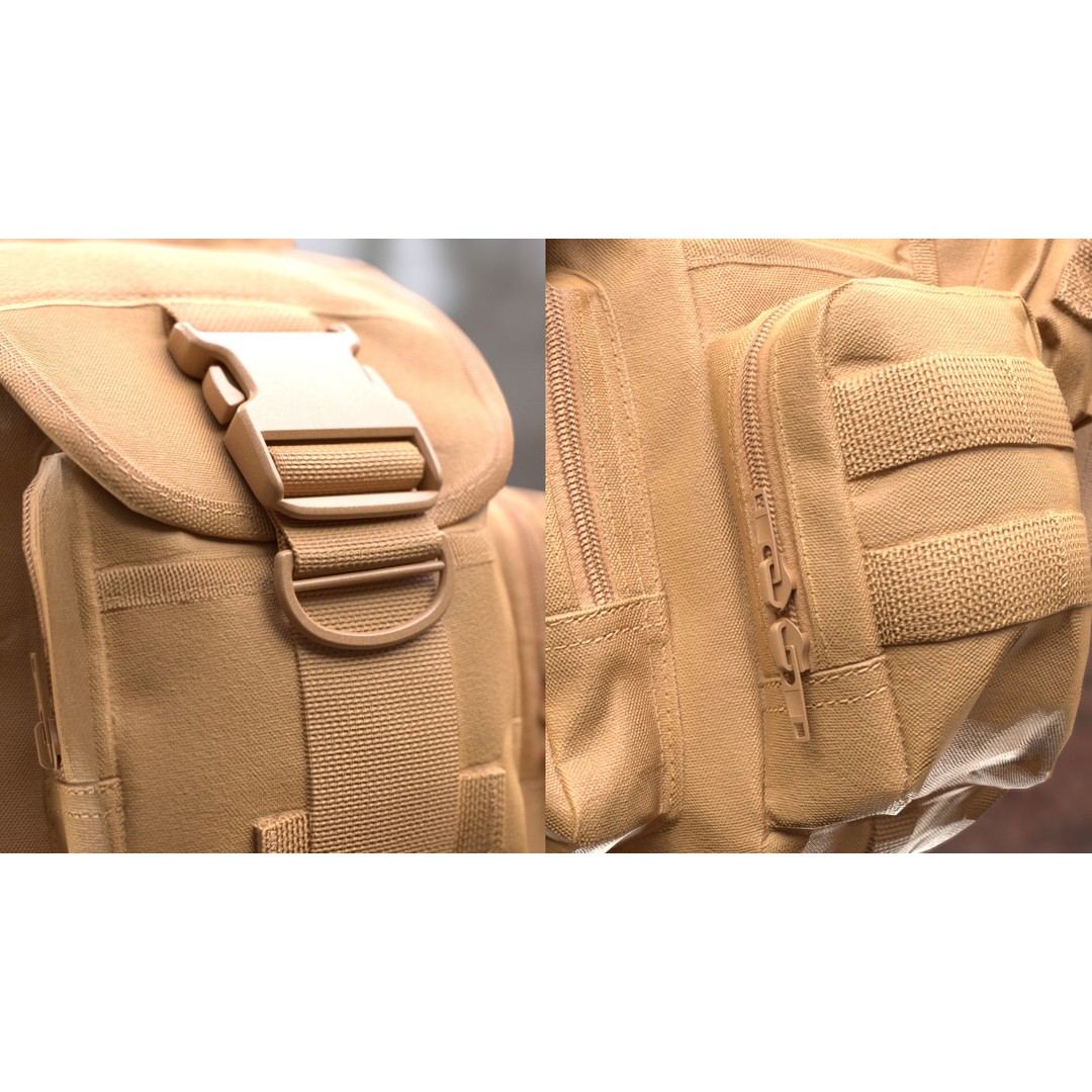 Tactical Shoulder Bag 126 3D Model – Rigged Low-Poly Asset for Metahumans - View 9