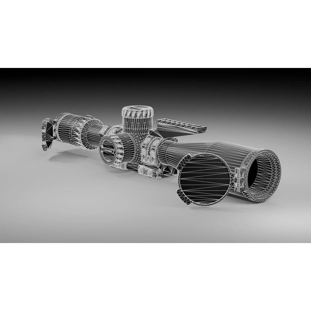 Tangent Theta 5-25x56mm Scope 3D Model – Low Poly PBR Game Asset, FBX - View 14