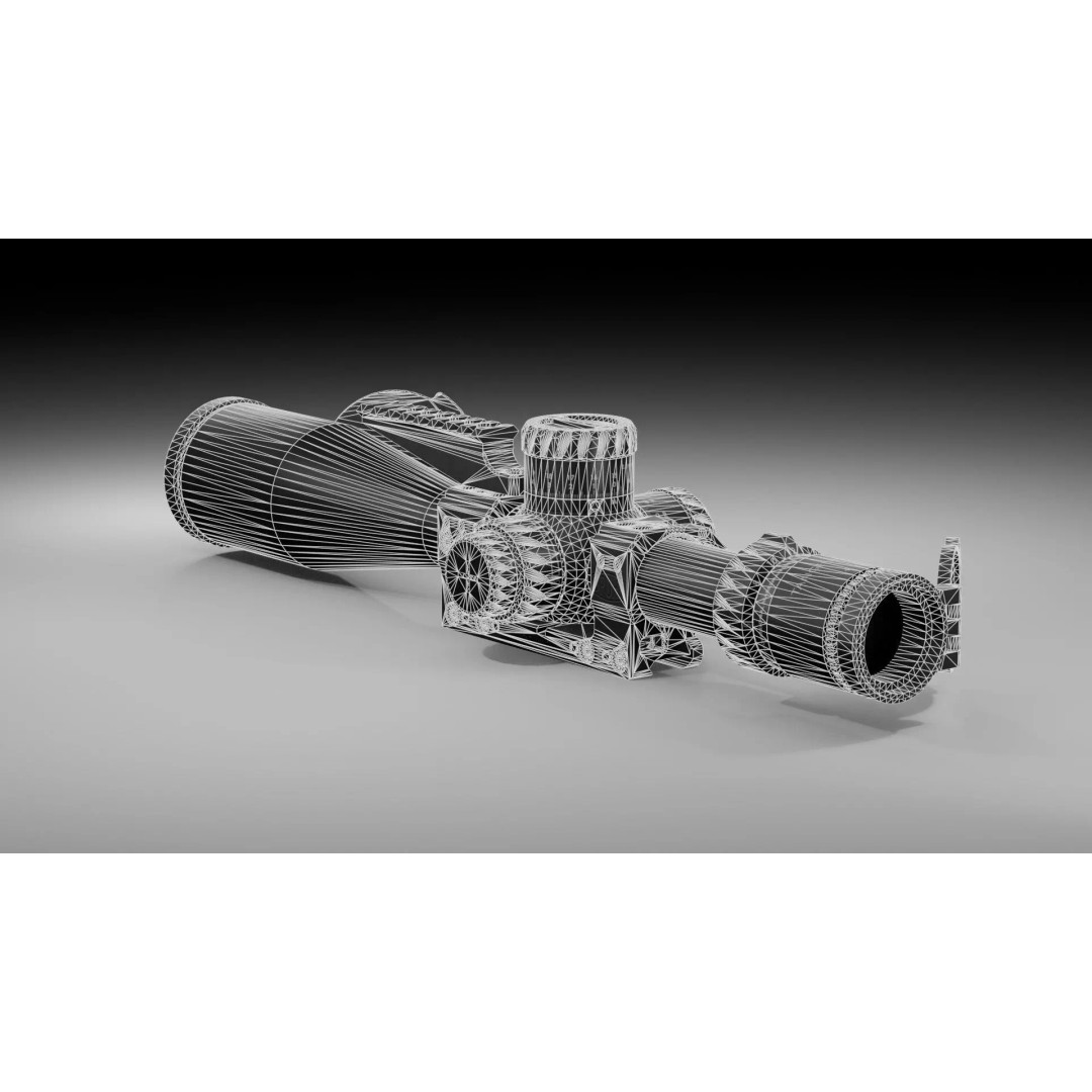 Tangent Theta 5-25x56mm Scope 3D Model – Low Poly PBR Game Asset, FBX - View 15