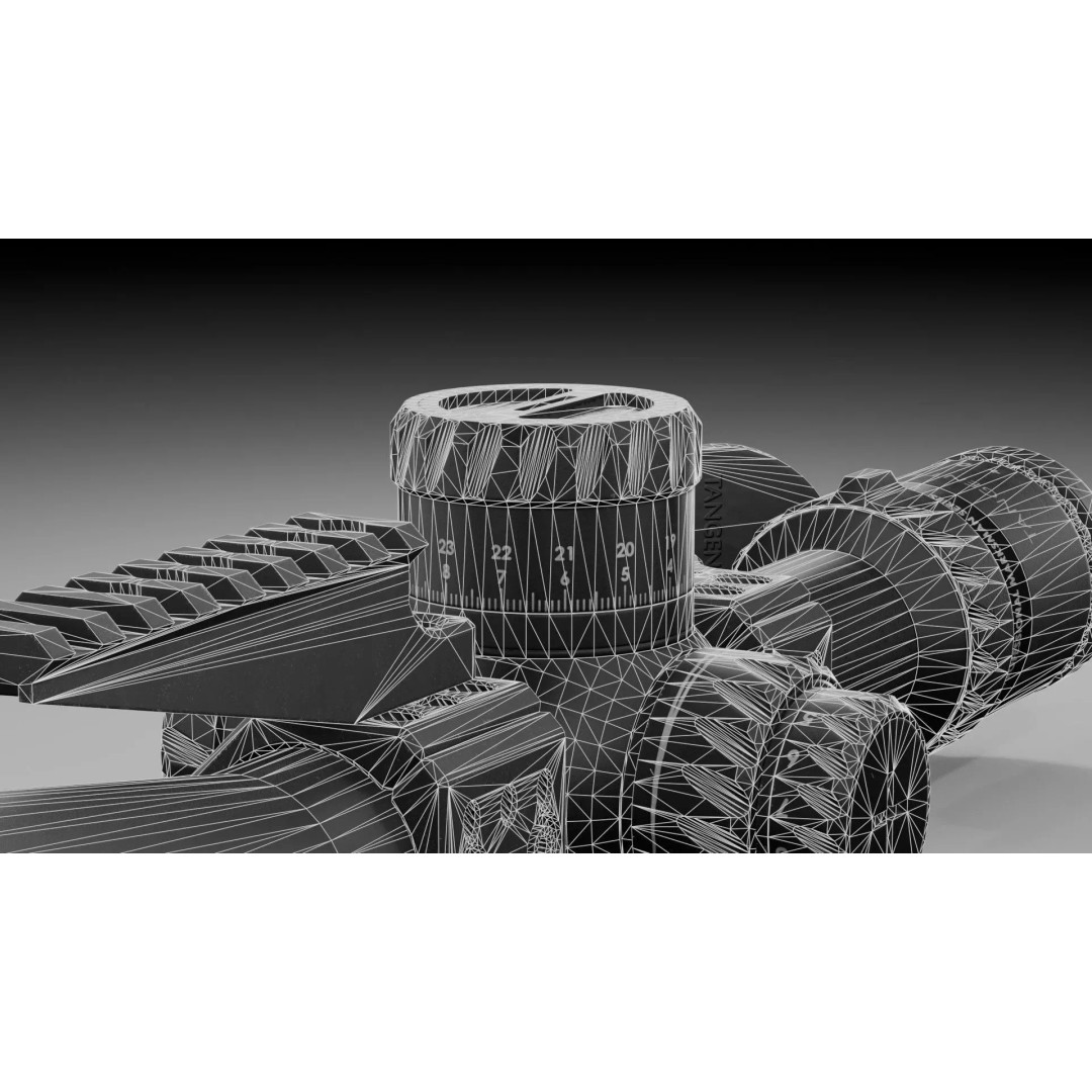 Tangent Theta 5-25x56mm Scope 3D Model – Low Poly PBR Game Asset, FBX - View 17