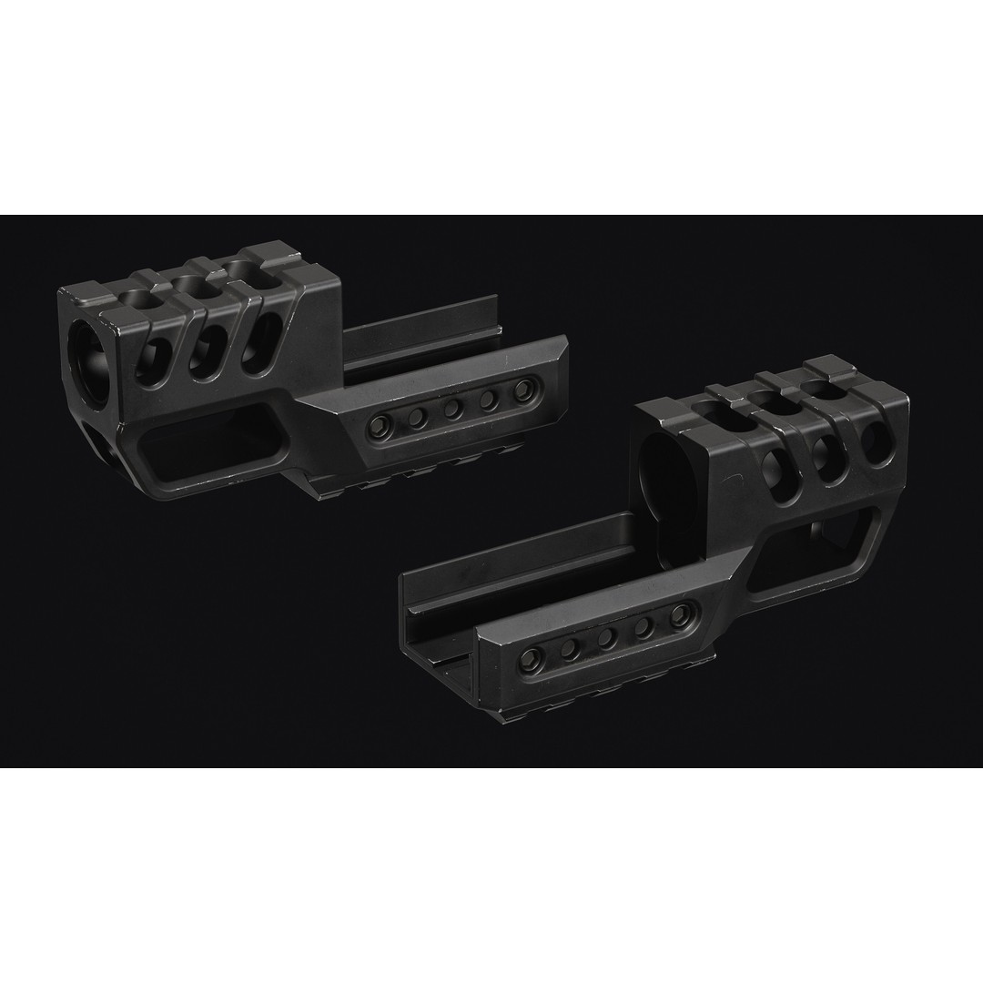 Weapon Muzzle 3D Model – Low Poly Suppressor Pack, FBX & OBJ - View 10