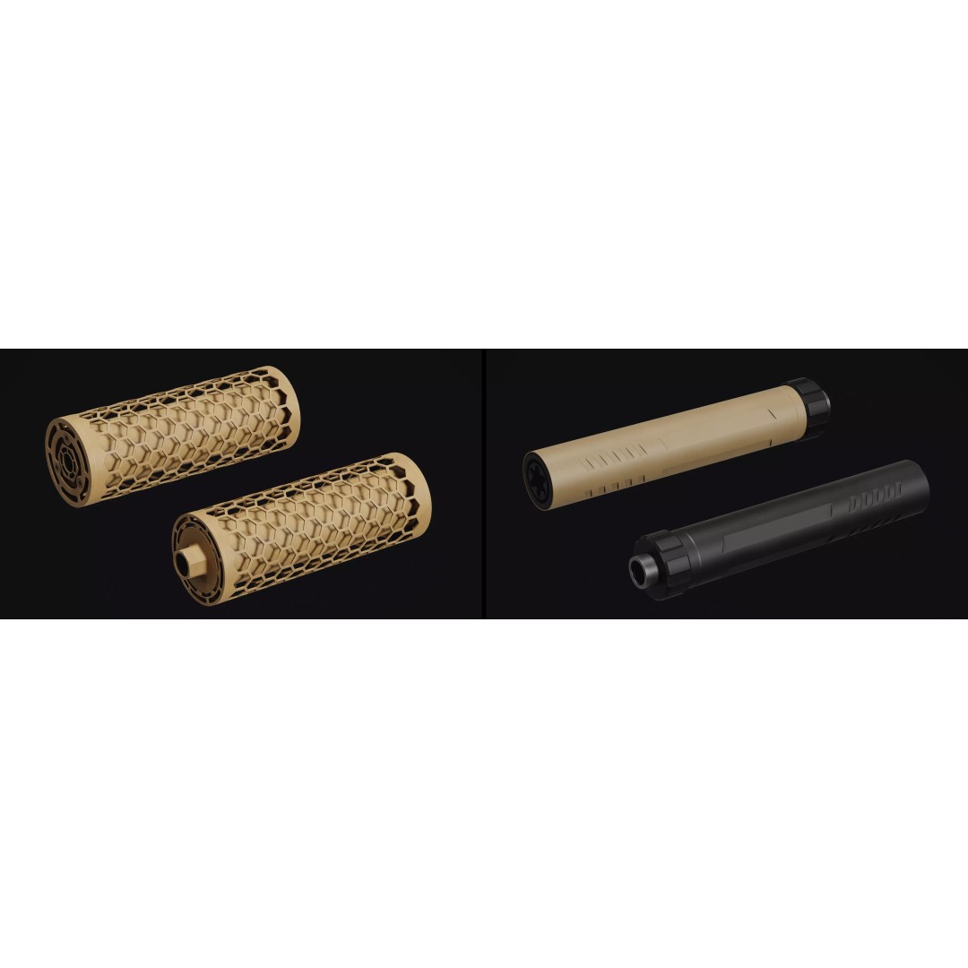 Weapon Muzzle 3D Model – Low Poly Suppressor Pack, FBX & OBJ - View 18
