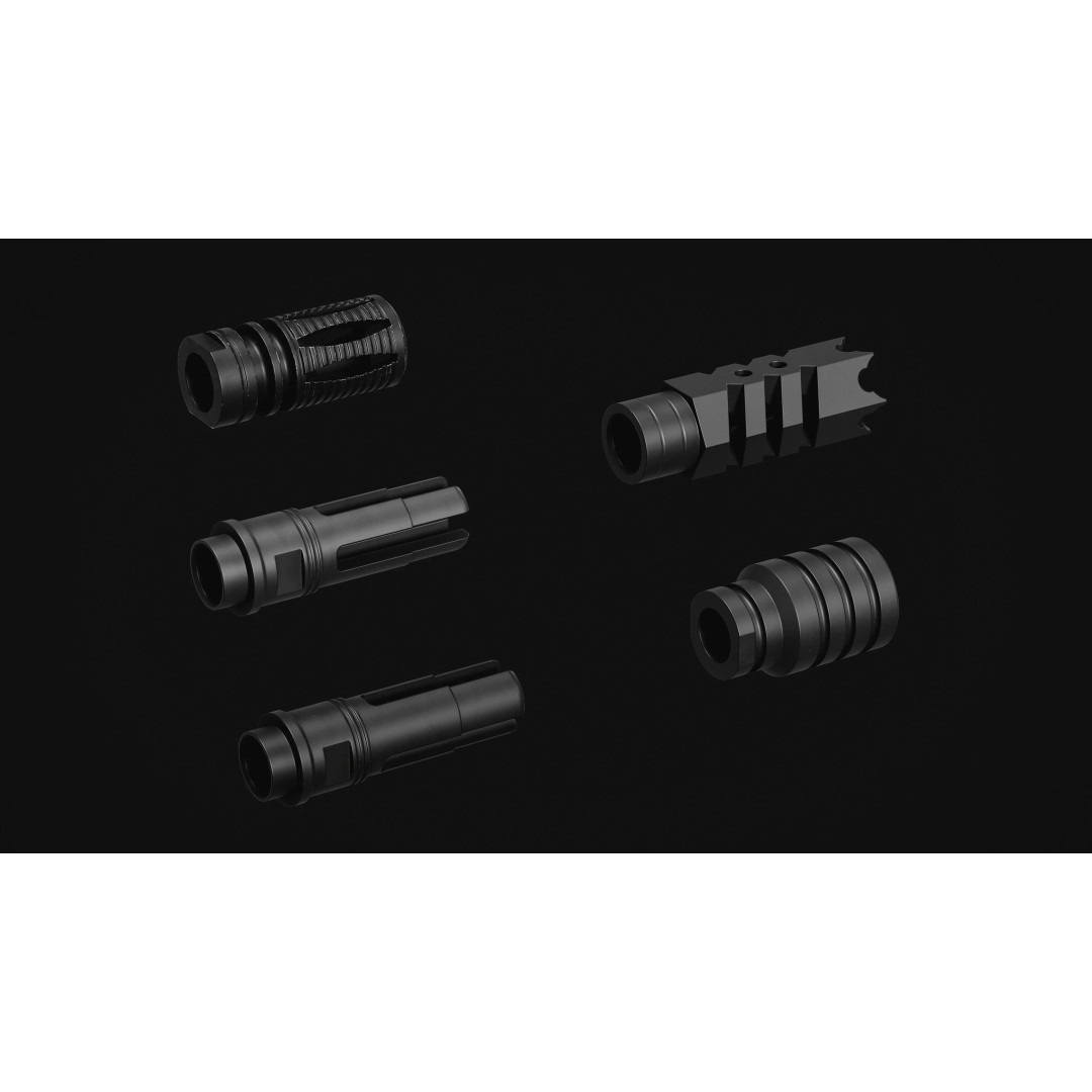 Weapon Muzzle 3D Model – Low Poly Suppressor Pack, FBX & OBJ - View 19