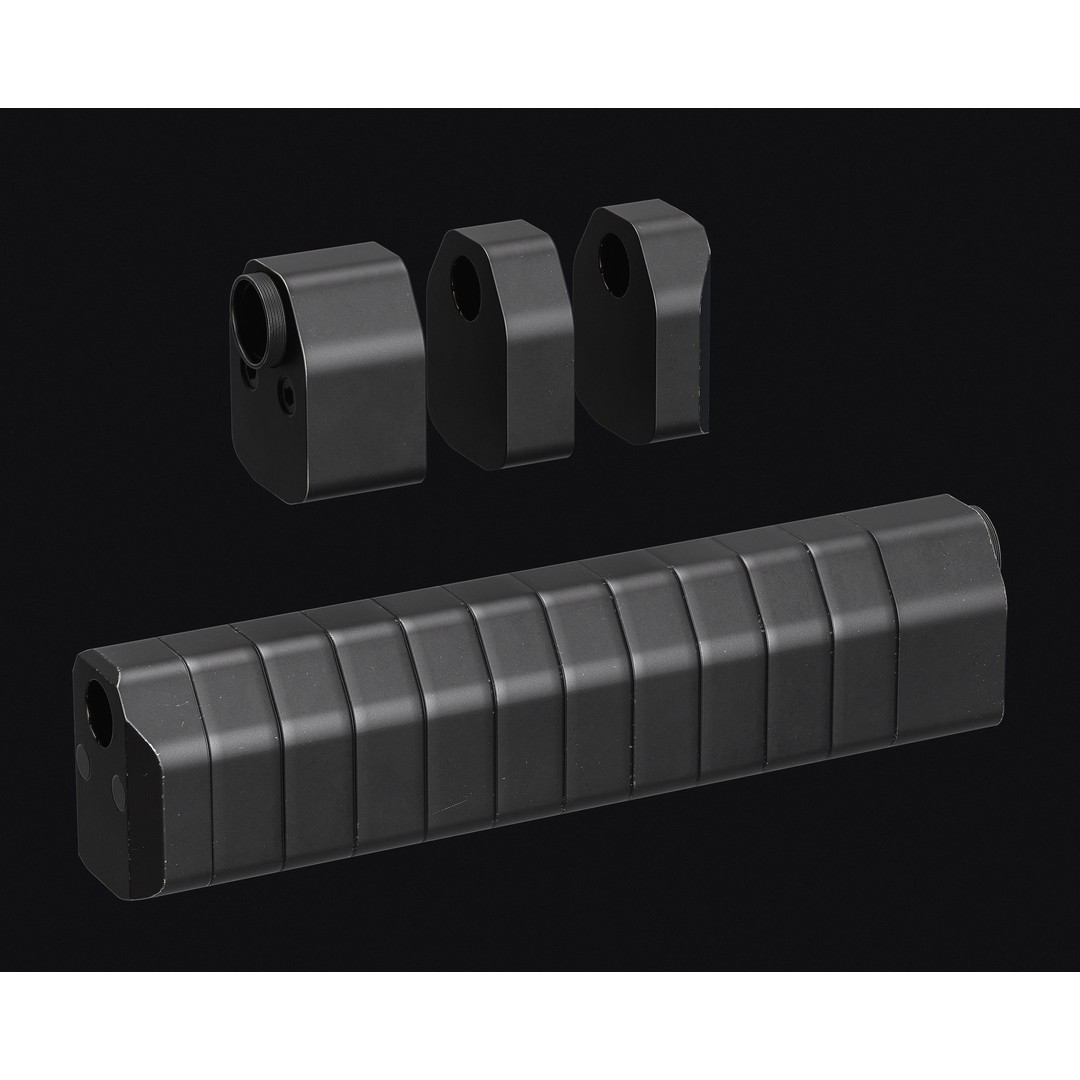 Weapon Muzzle 3D Model – Low Poly Suppressor Pack, FBX & OBJ - View 6