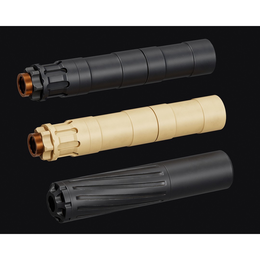 Weapon Muzzle 3D Model – Low Poly Suppressor Pack, FBX & OBJ - View 7