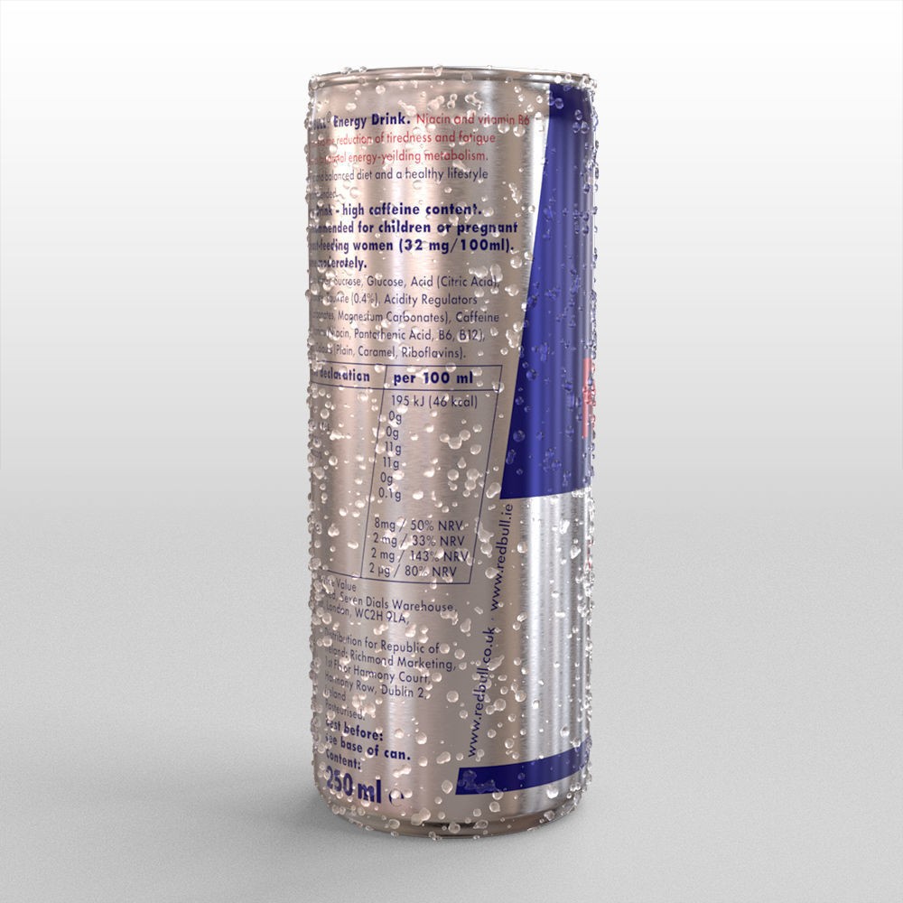 Red Bull Can 250ml - High-Detail 3D Model - View 15