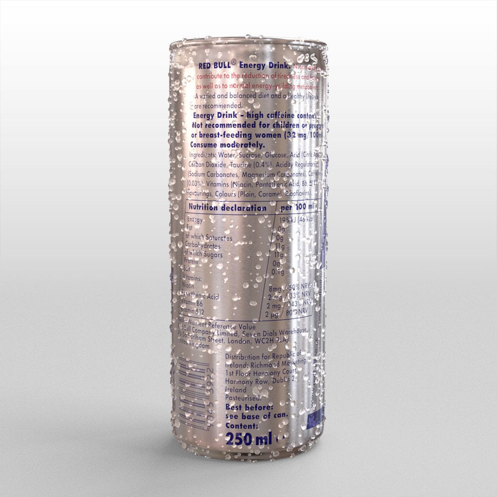 Red Bull Can 250ml - High-Detail 3D Model - View 16