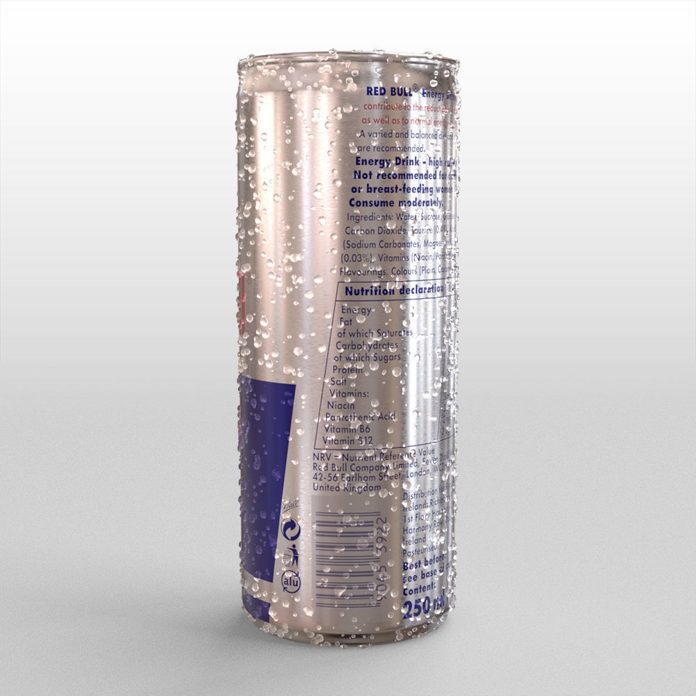 Red Bull Can 250ml - High-Detail 3D Model - View 17