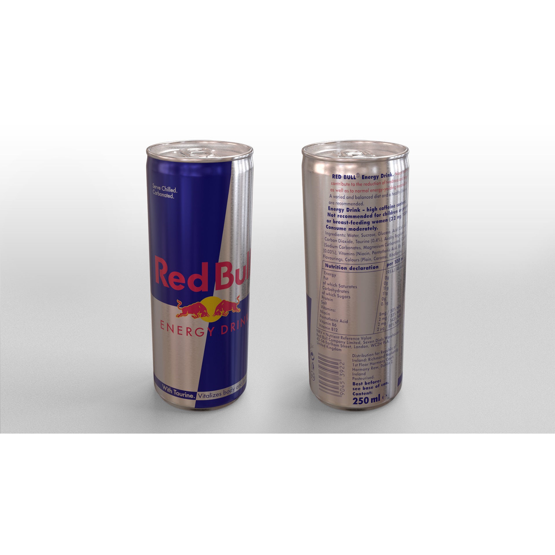 Red Bull Can 250ml - High-Detail 3D Model - View 3