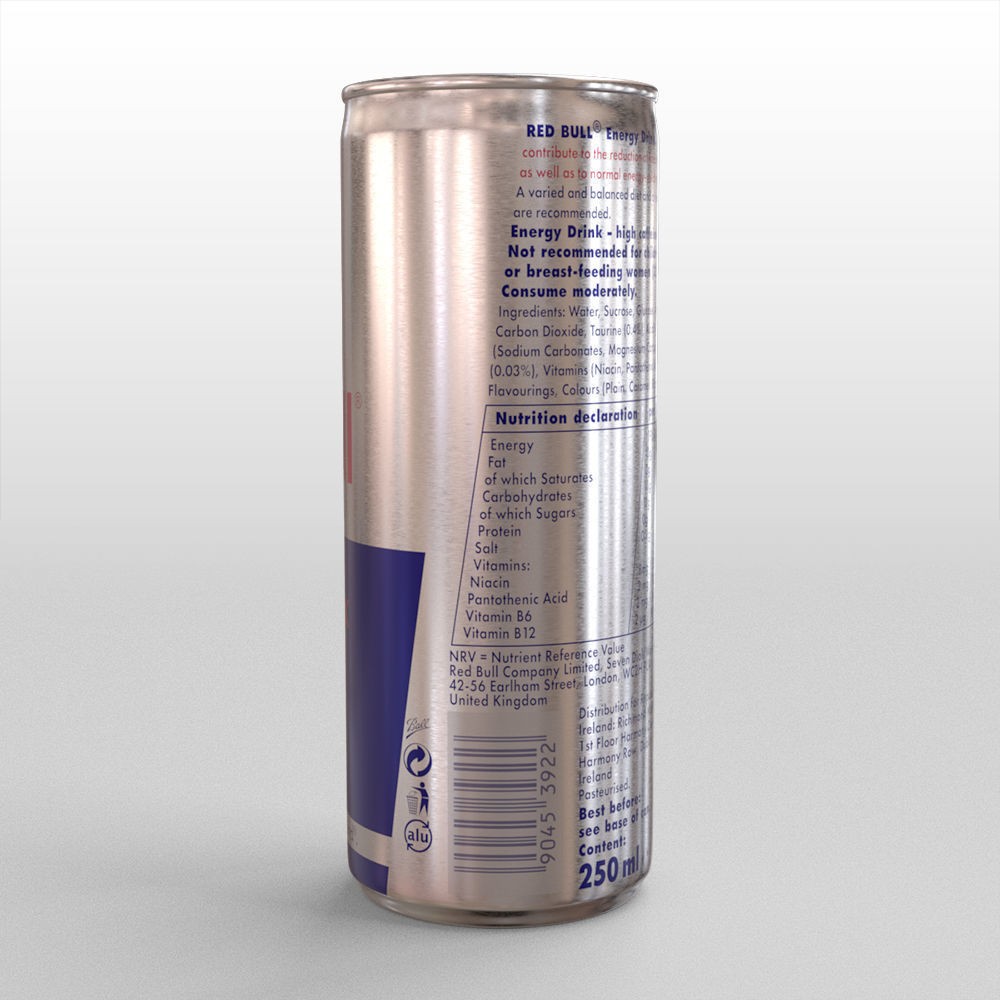 Red Bull Can 250ml - High-Detail 3D Model - View 9