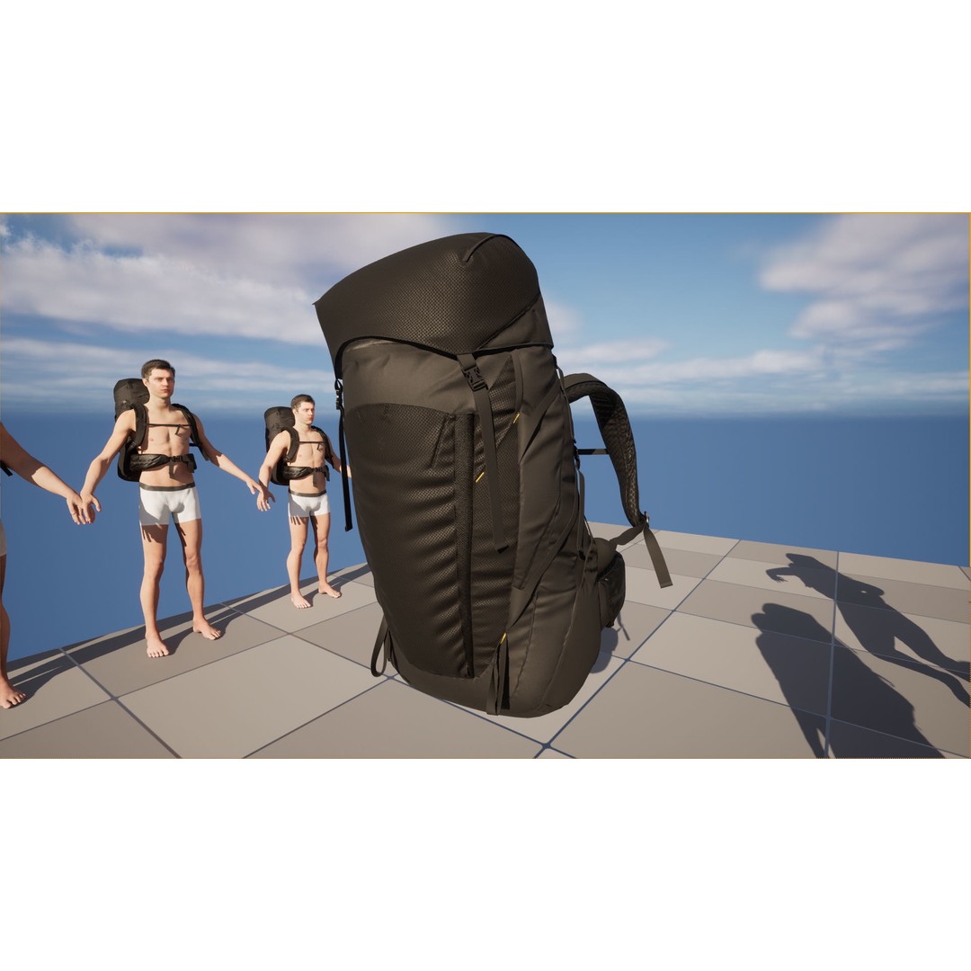 Backpack 226 3D Model – Rigged Low-Poly Game Asset for Metahumans