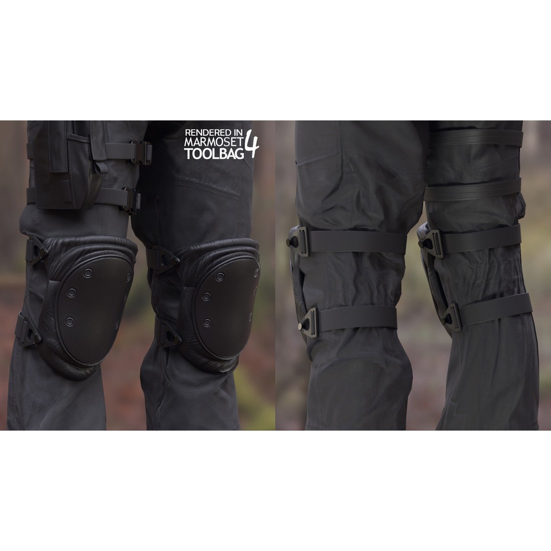 Male Military Outfit 3D Model – Low Poly Rigged Character for Games - View 11