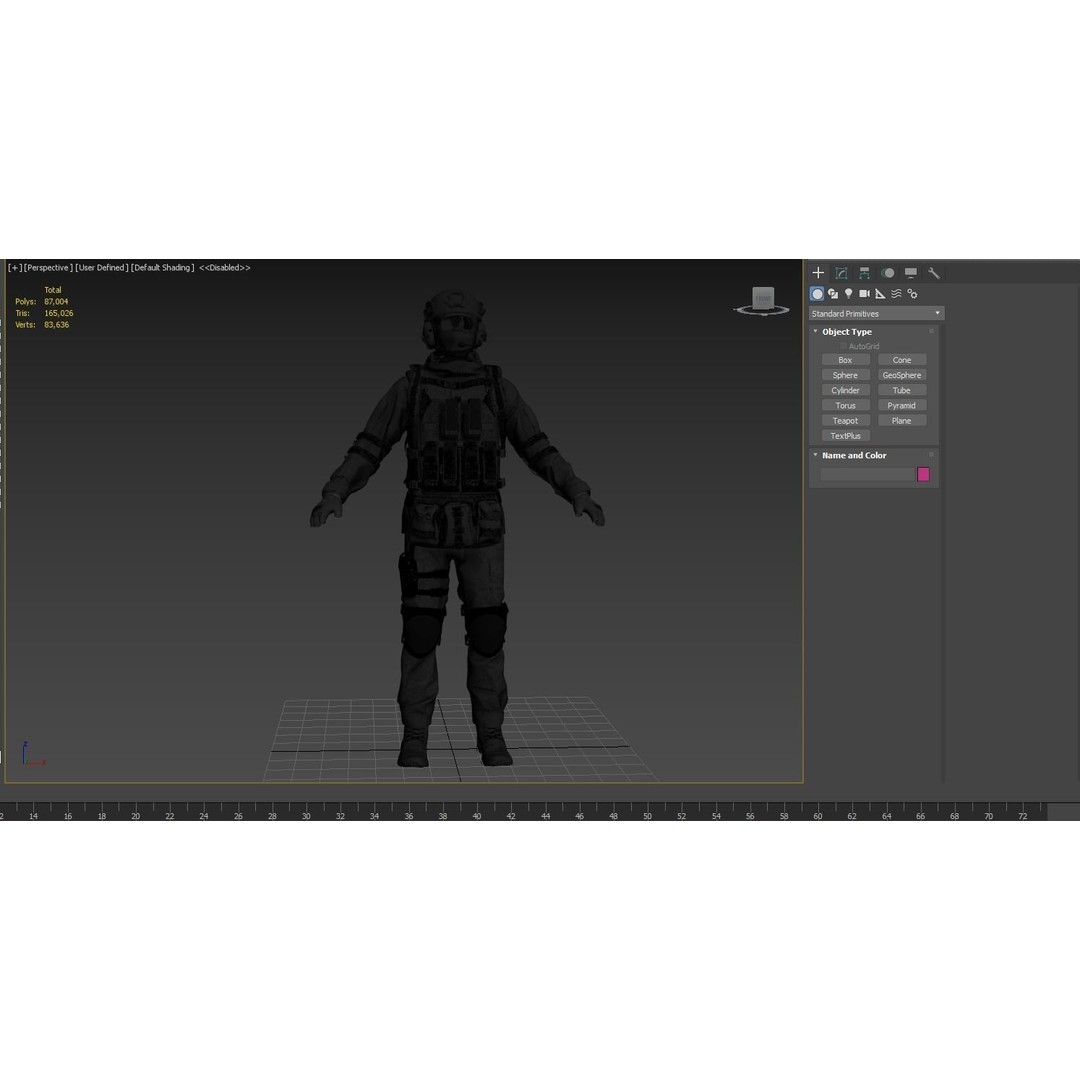 Male Military Outfit 3D Model – Low Poly Rigged Character for Games - View 5