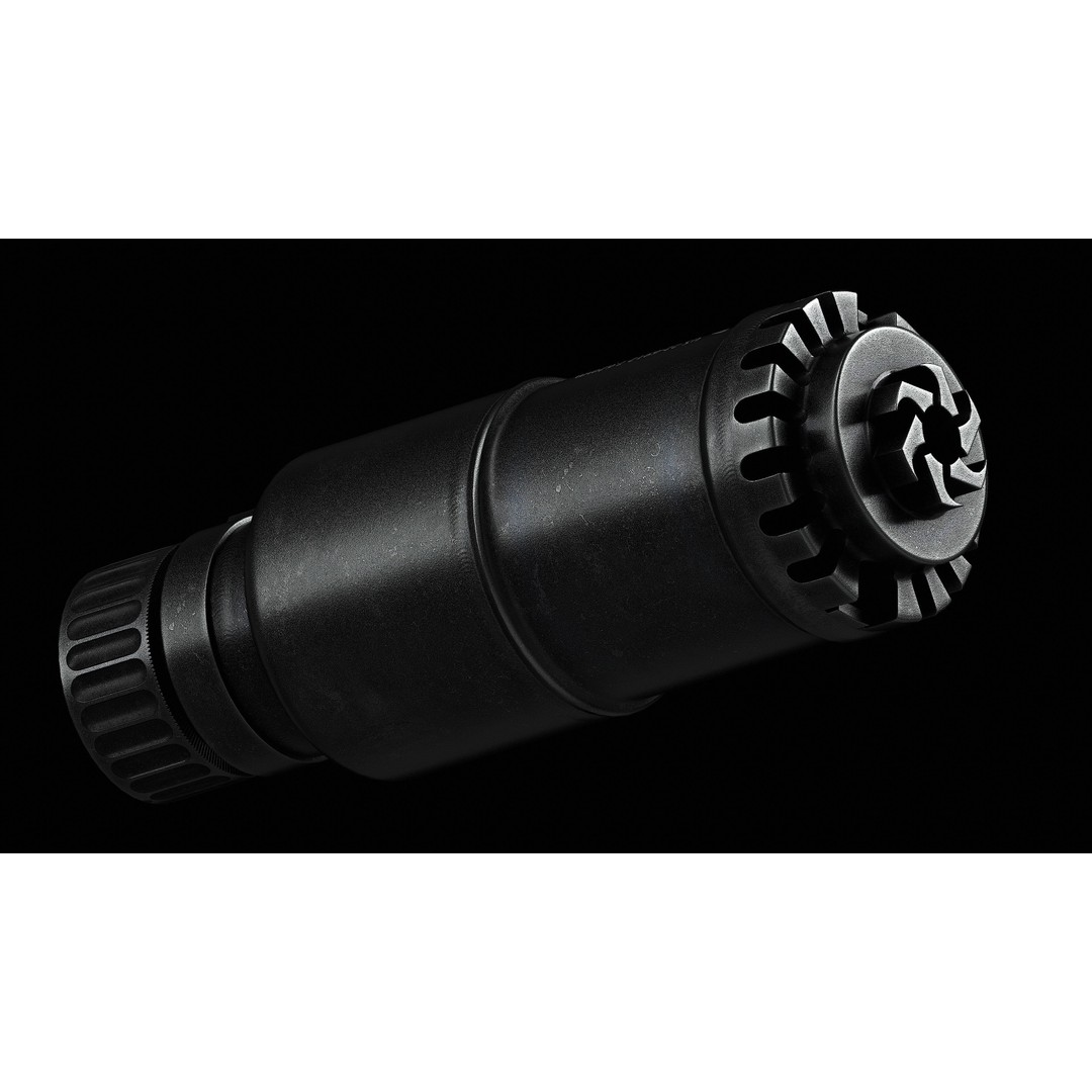 B&T RBS 762 Compact SF Suppressor 3D Model – Low Poly Game Asset, FBX - View 4