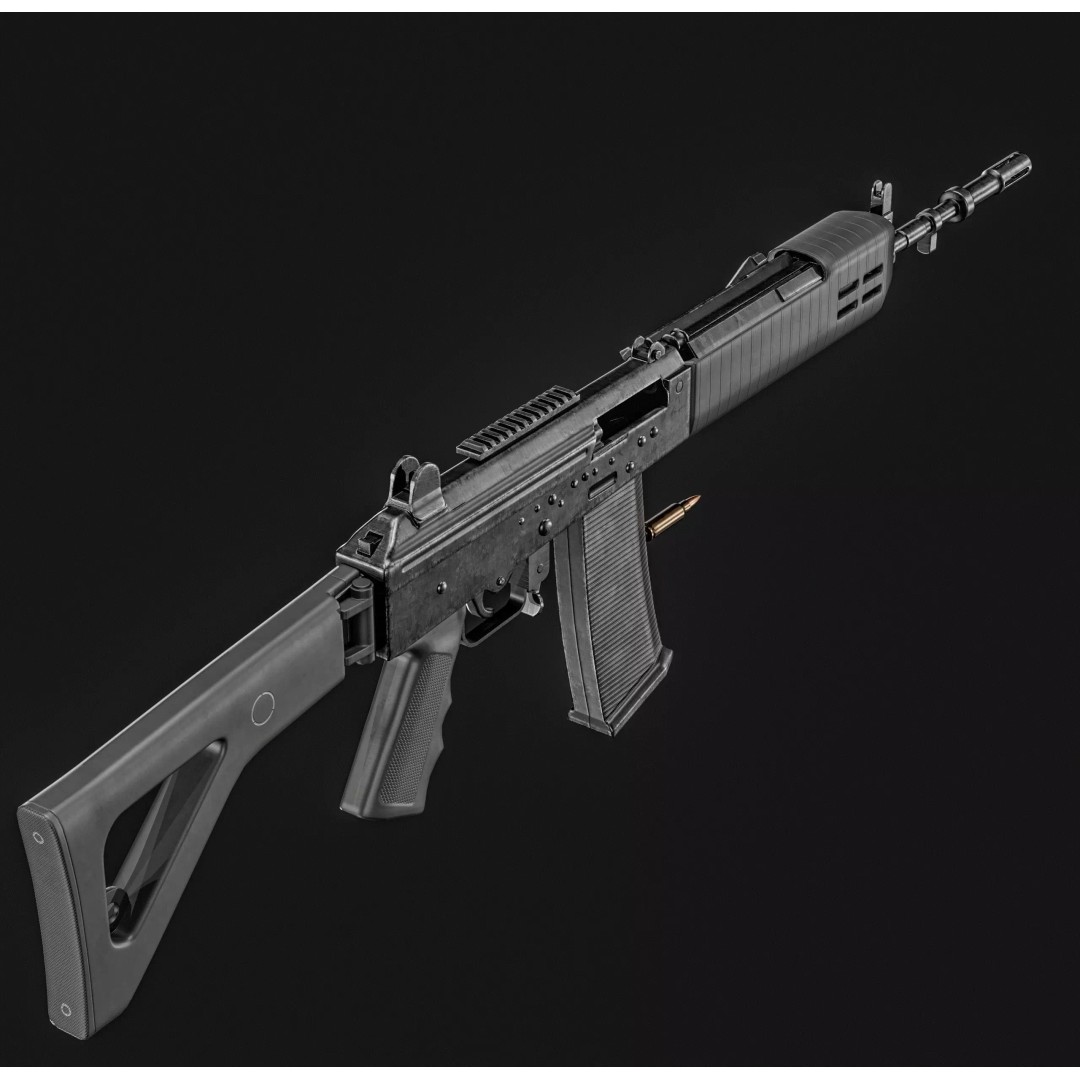 INSAS Rifles Pack 3D Model – Low Poly Game Asset, PBR Textures - View 11