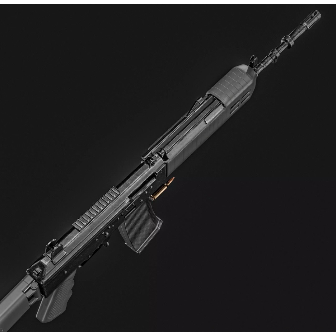 INSAS Rifles Pack 3D Model – Low Poly Game Asset, PBR Textures - View 20