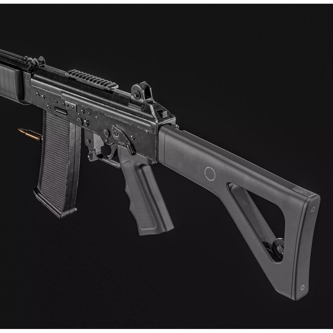 INSAS Rifles Pack 3D Model – Low Poly Game Asset, PBR Textures - View 21