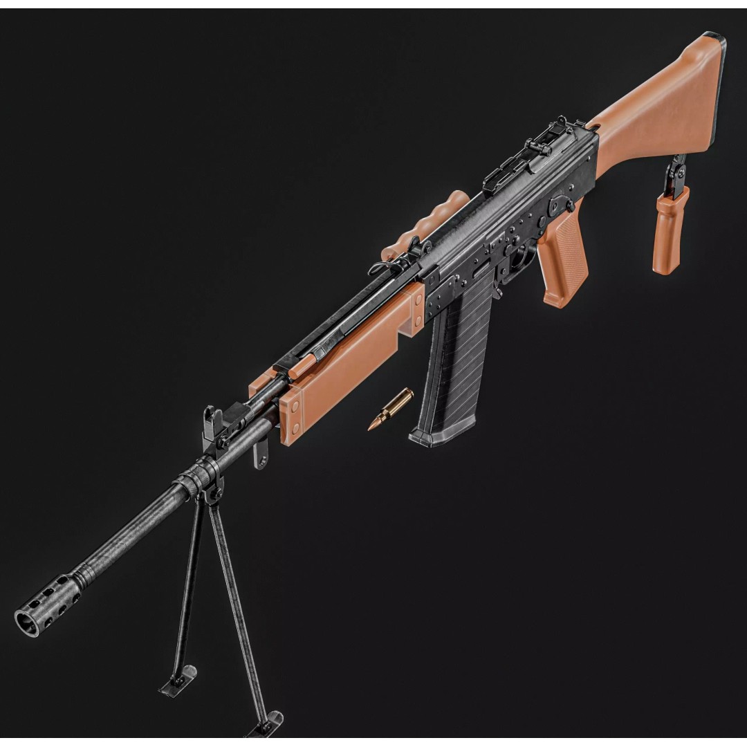 INSAS Rifles Pack 3D Model – Low Poly Game Asset, PBR Textures - View 23