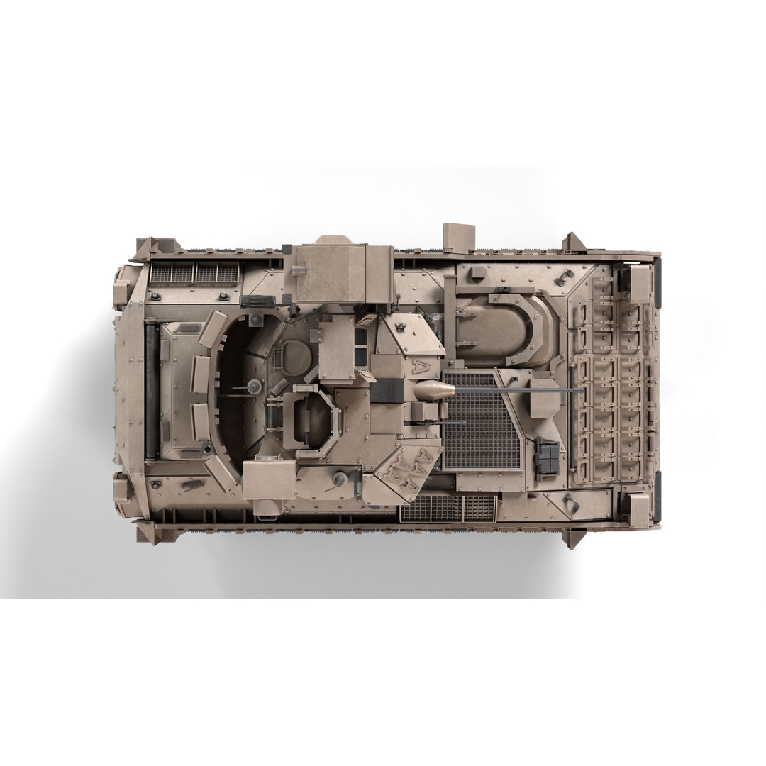 M2A3 Bradley 3D Model – Low Poly Military Vehicle, PBR Textures - View 10
