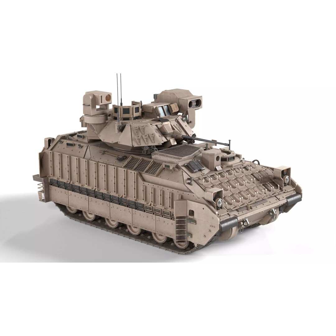 M2A3 Bradley 3D Model – Low Poly Military Vehicle, PBR Textures - View 2