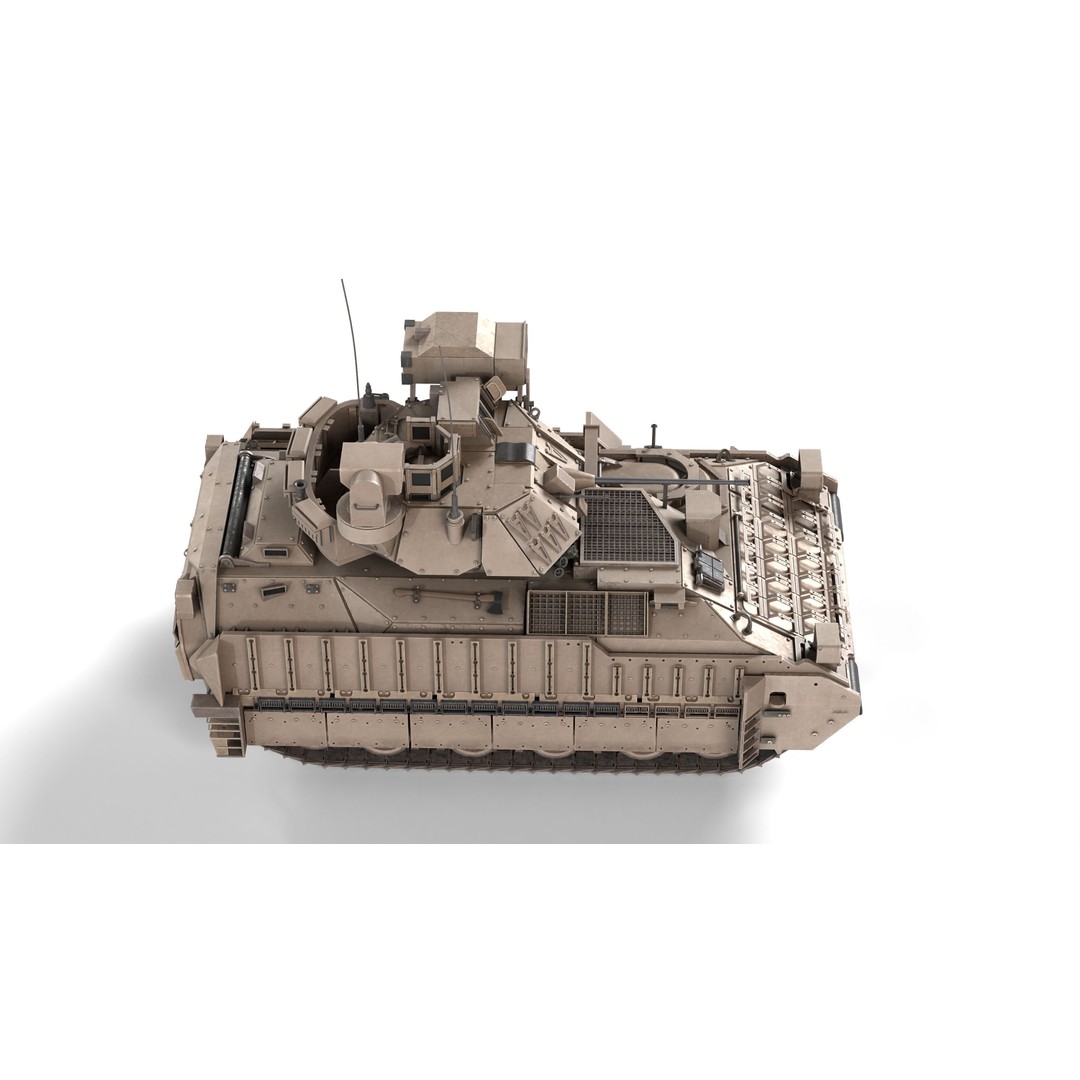 M2A3 Bradley 3D Model – Low Poly Military Vehicle, PBR Textures - View 4