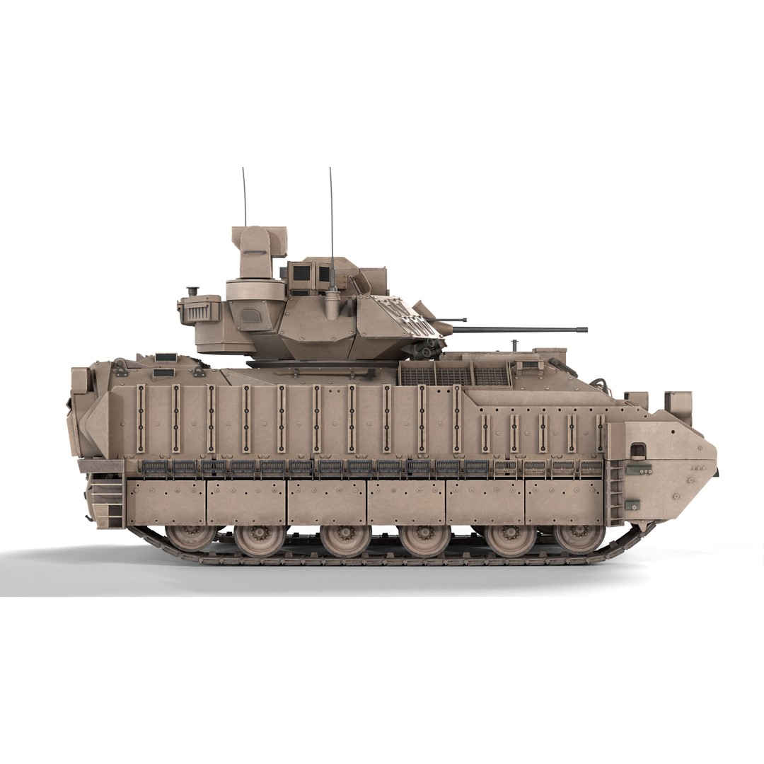 M2A3 Bradley 3D Model – Low Poly Military Vehicle, PBR Textures - View 5