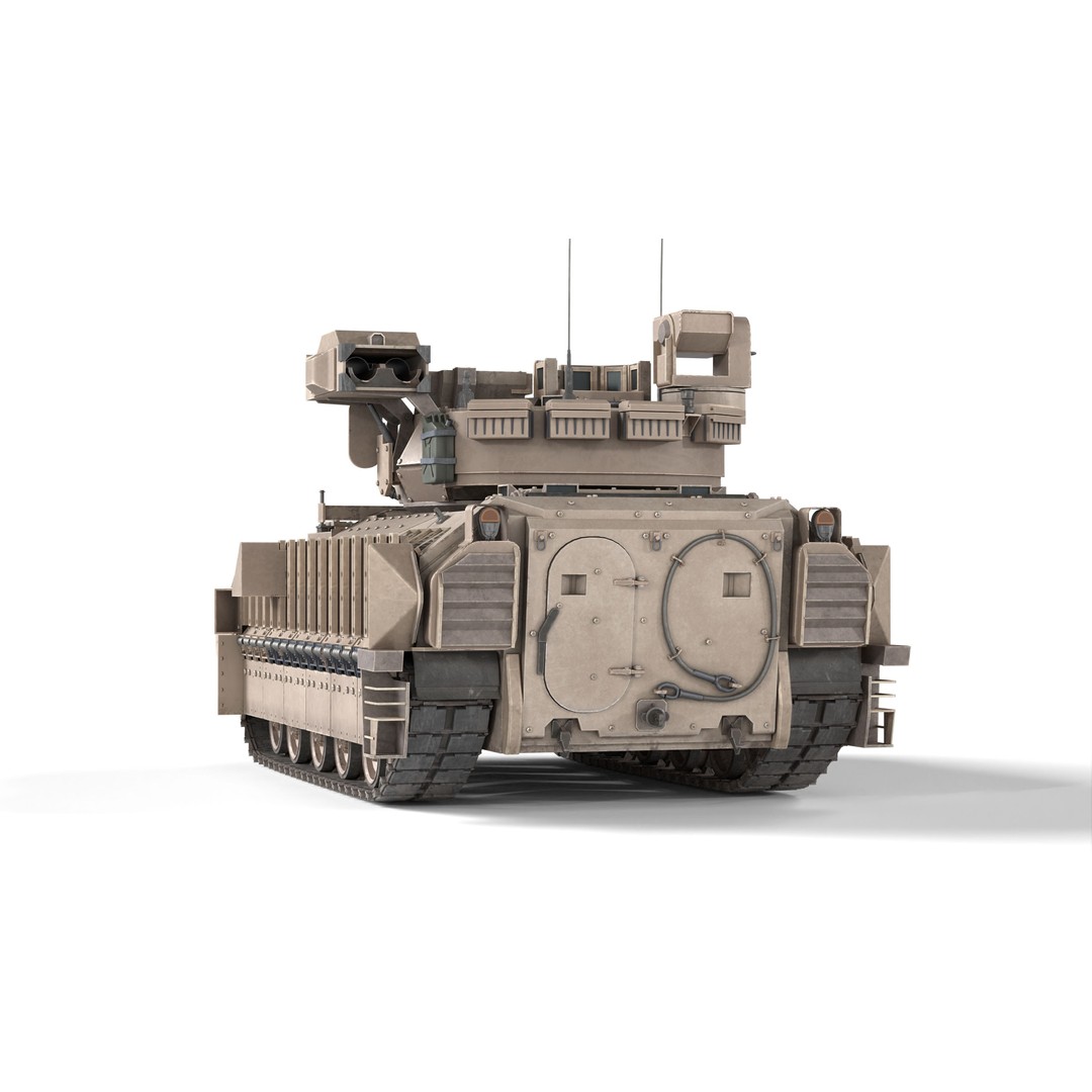 M2A3 Bradley 3D Model – Low Poly Military Vehicle, PBR Textures - View 7