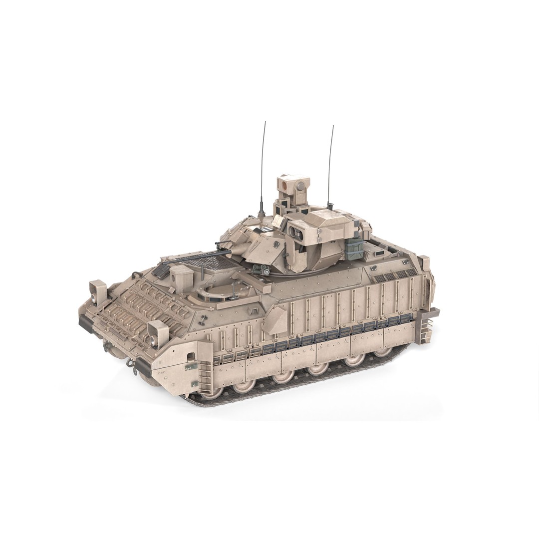 M2A3 Bradley 3D Model – Low Poly Military Vehicle, PBR Textures - View 8