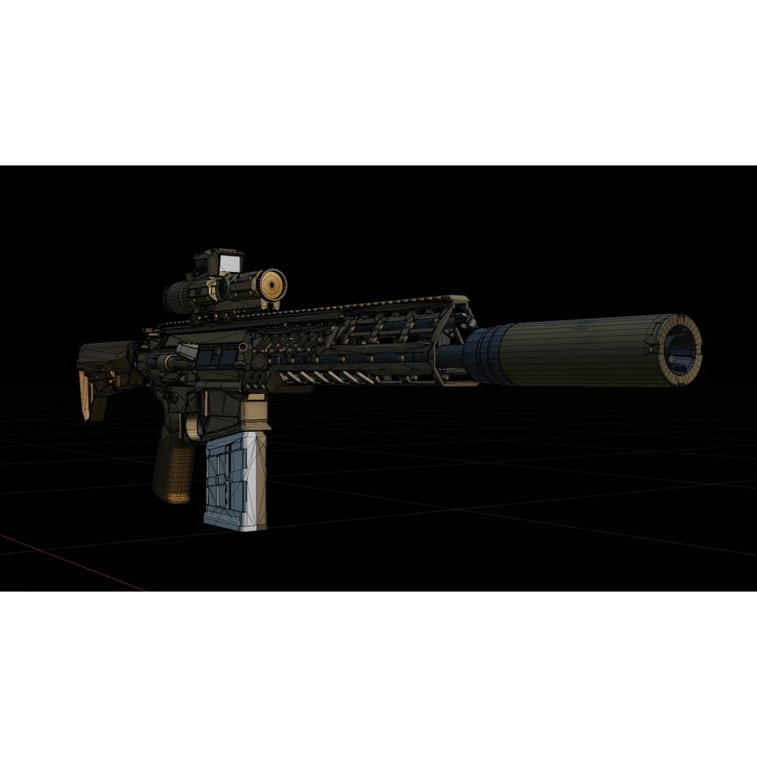SIG MCX Spear 3D Model – Low-Poly Game Ready Weapon, FBX - View 10