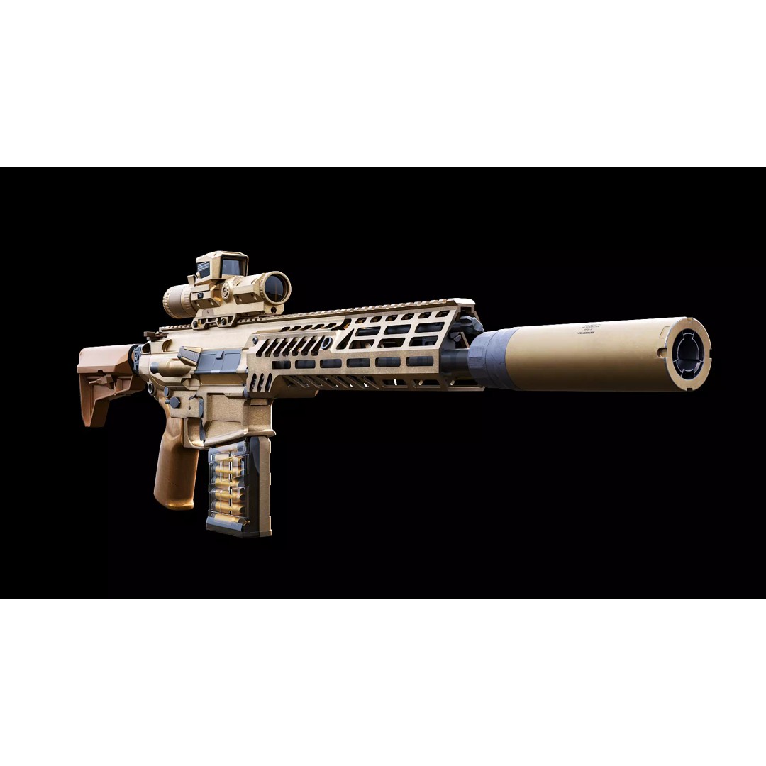 SIG MCX Spear 3D Model – Low-Poly Game Ready Weapon, FBX - View 3