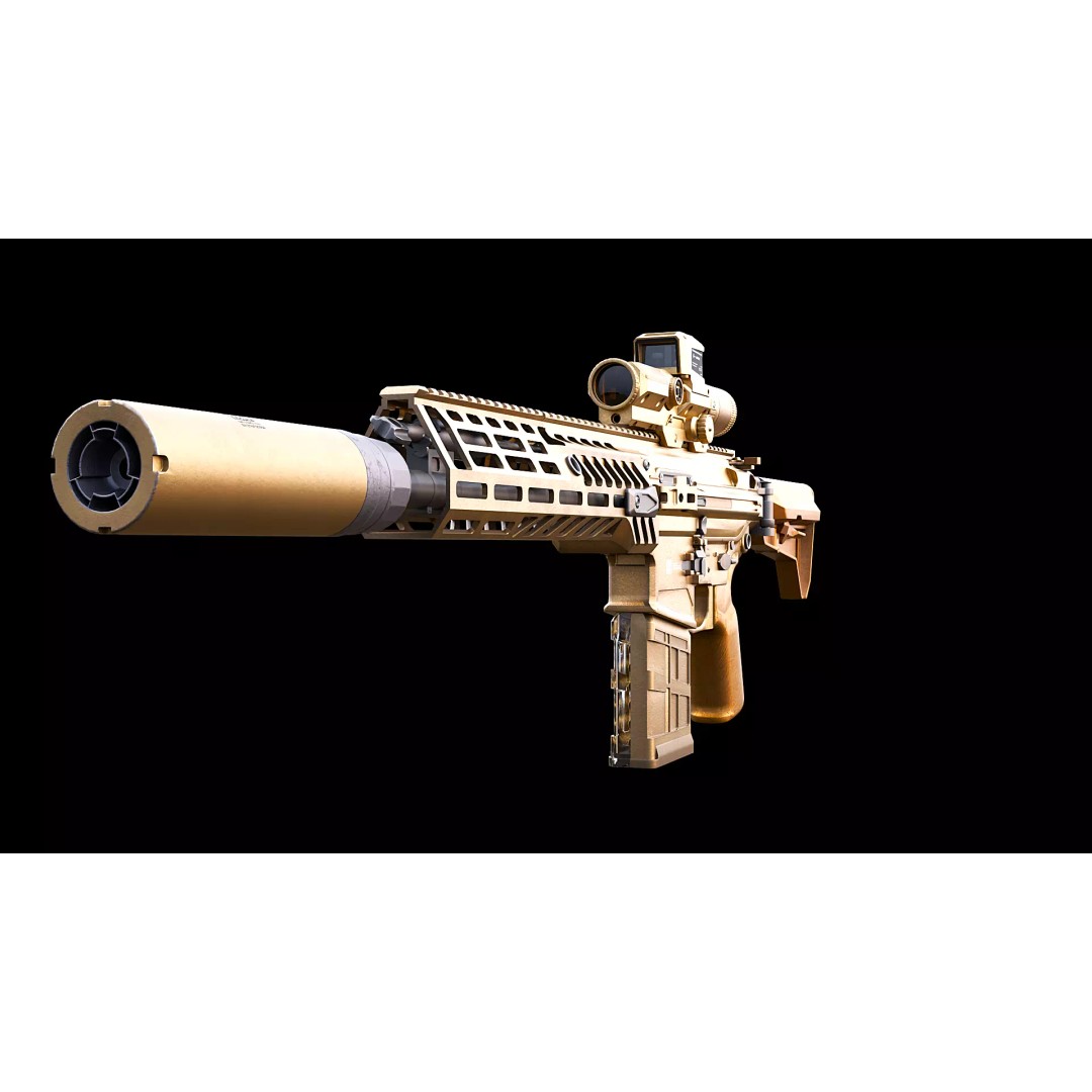 SIG MCX Spear 3D Model – Low-Poly Game Ready Weapon, FBX - View 4