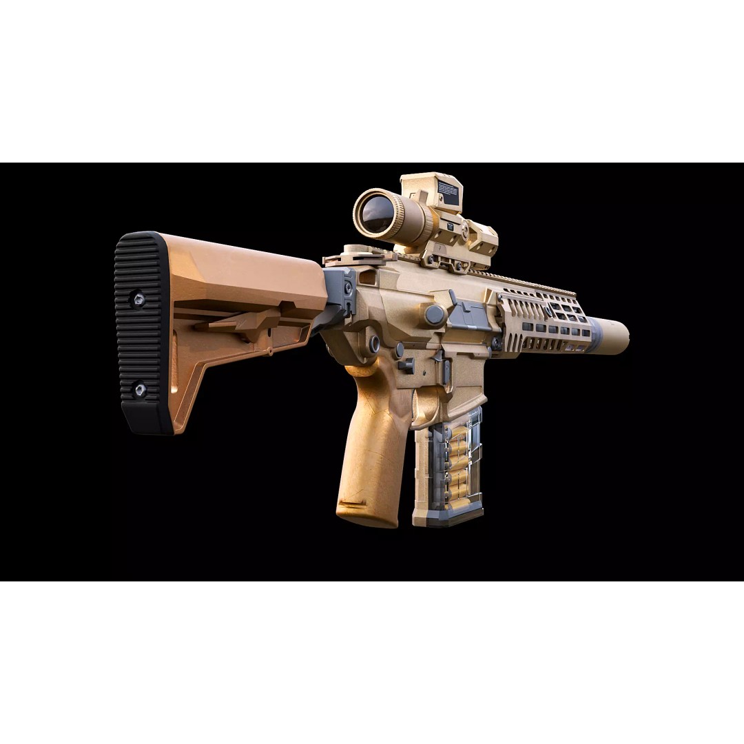 SIG MCX Spear 3D Model – Low-Poly Game Ready Weapon, FBX - View 6