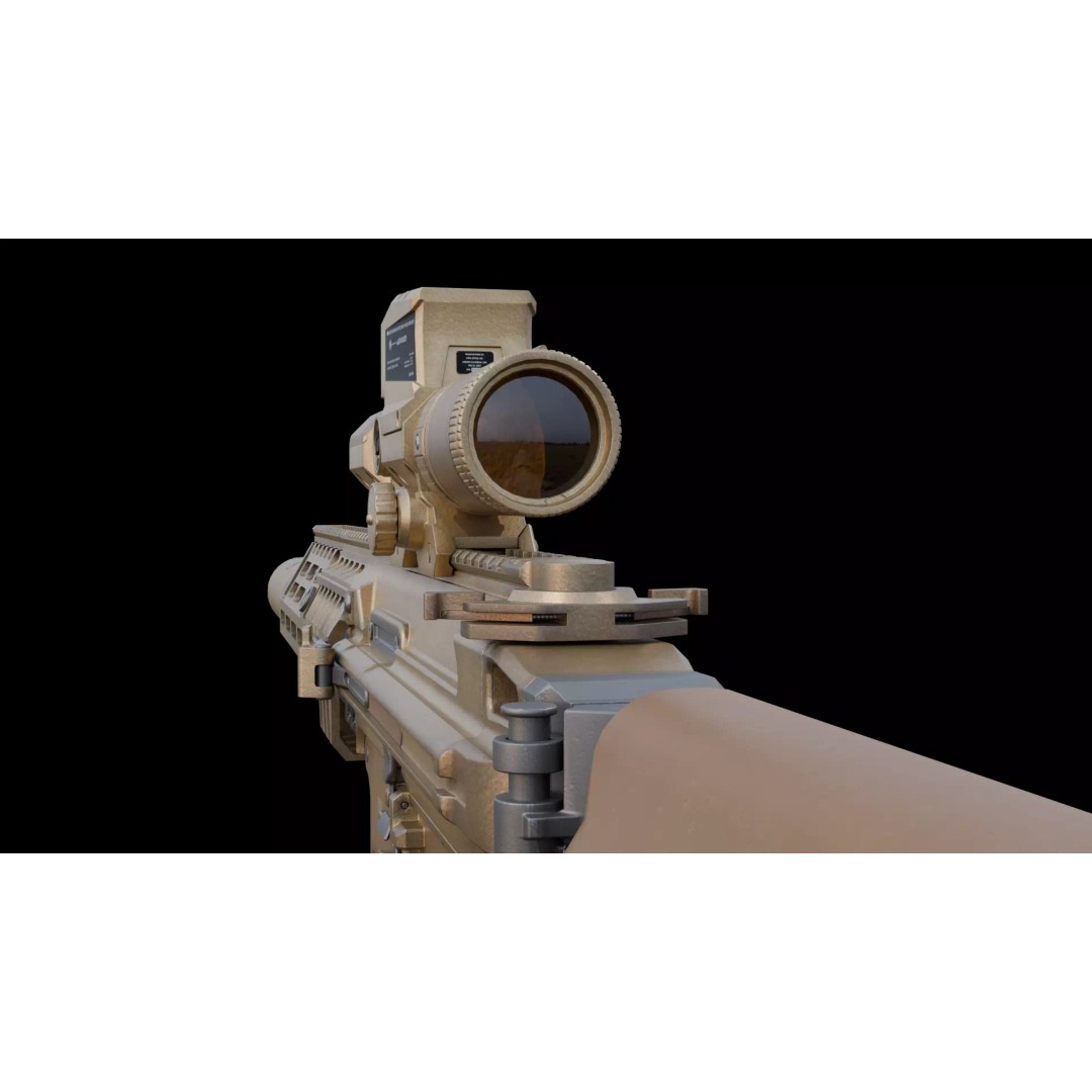 SIG MCX Spear 3D Model – Low-Poly Game Ready Weapon, FBX - View 7