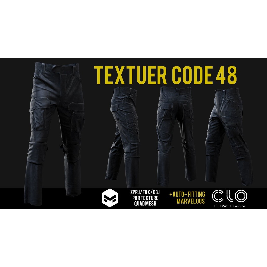 UF PRO Gen 2 Combat Pants 3D Model – Tactical Low-Poly Game Asset, FBX, OBJ