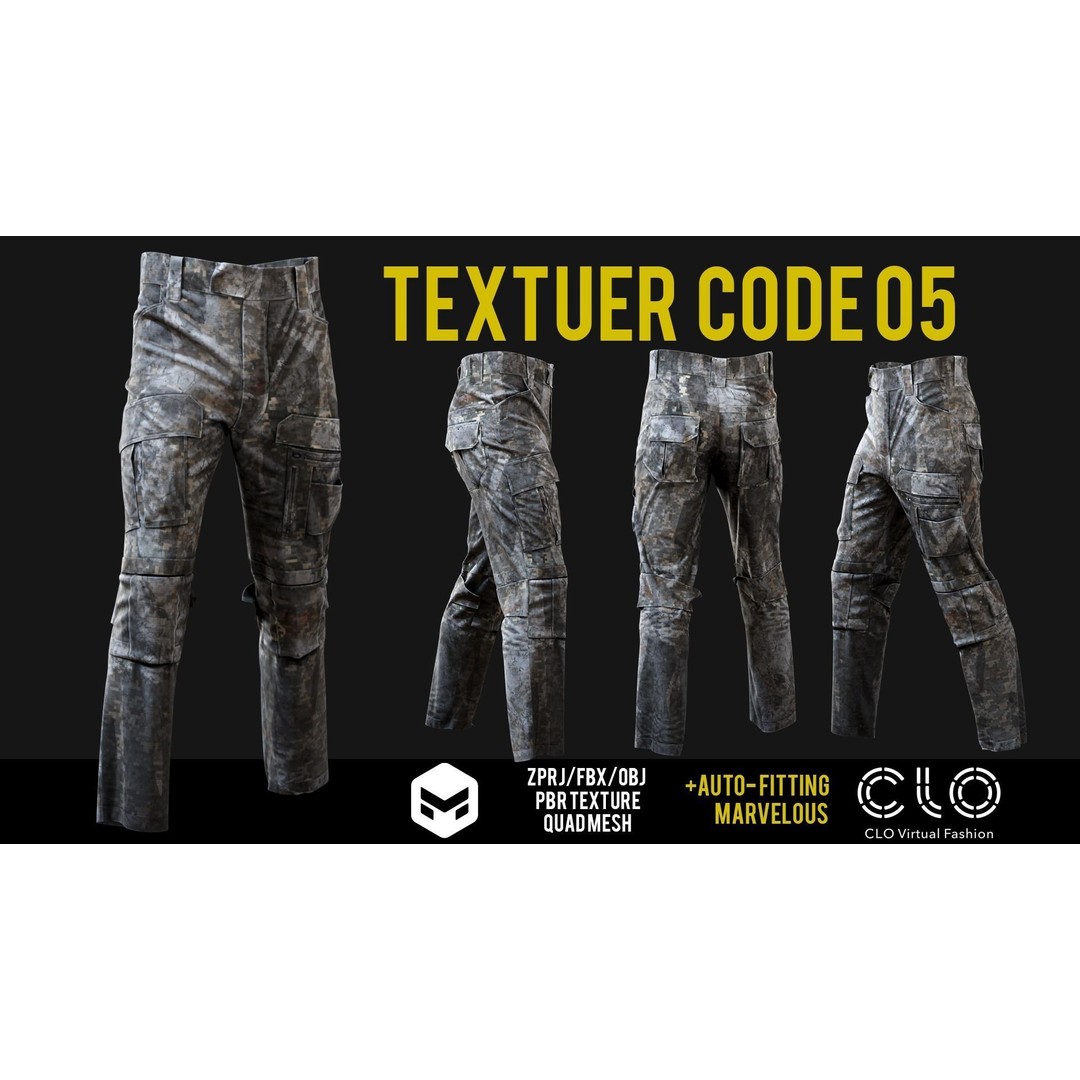 UF PRO Gen 2 Combat Pants 3D Model – Tactical Low-Poly Game Asset, FBX, OBJ - View 10