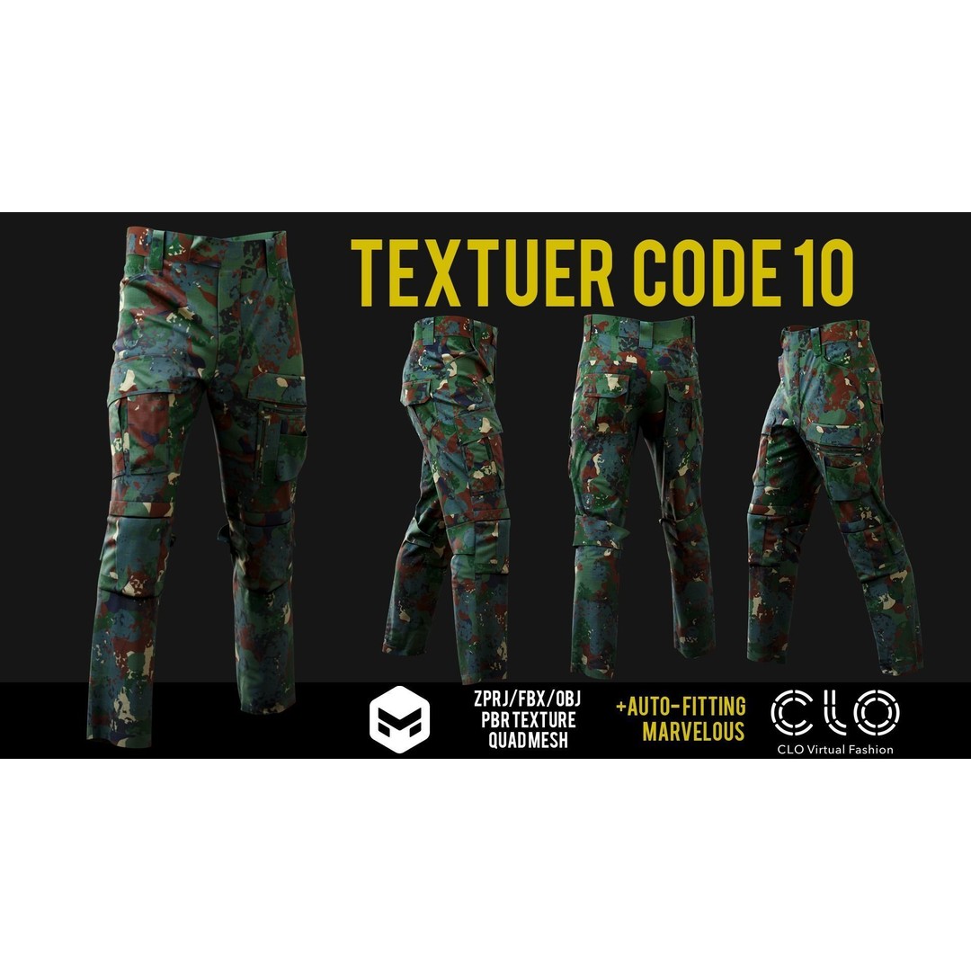 UF PRO Gen 2 Combat Pants 3D Model – Tactical Low-Poly Game Asset, FBX, OBJ - View 14