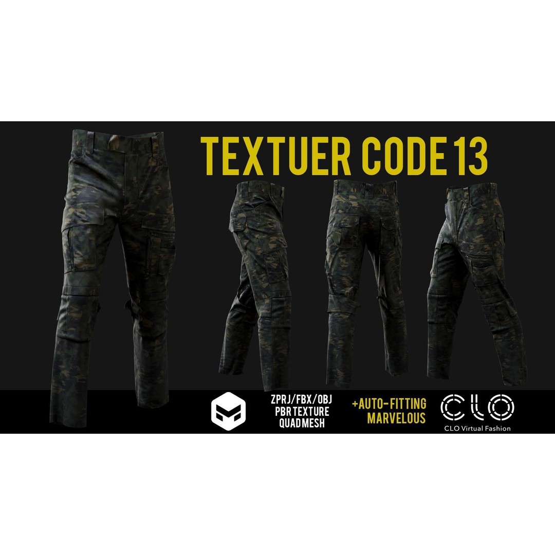 UF PRO Gen 2 Combat Pants 3D Model – Tactical Low-Poly Game Asset, FBX, OBJ - View 15