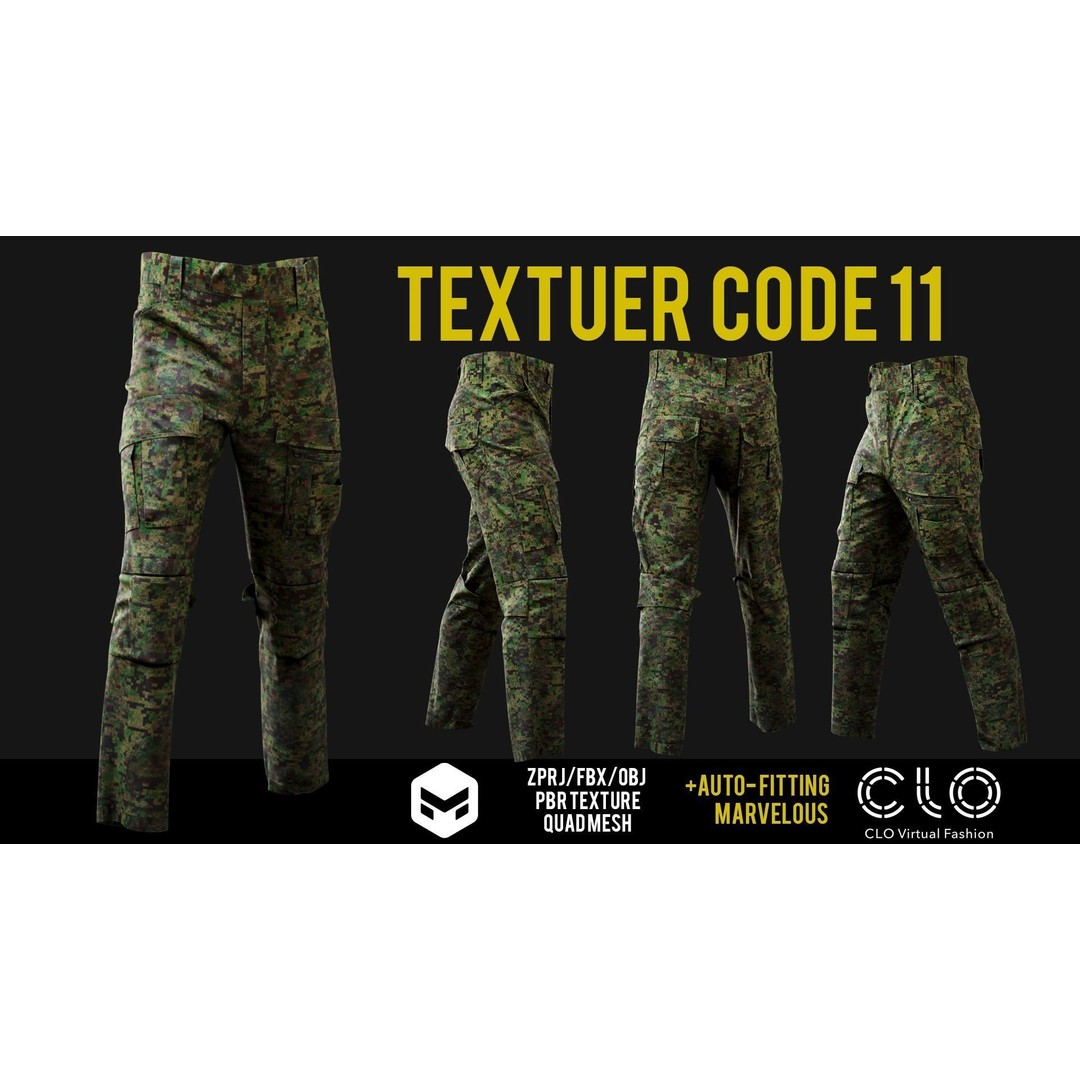 UF PRO Gen 2 Combat Pants 3D Model – Tactical Low-Poly Game Asset, FBX, OBJ - View 16