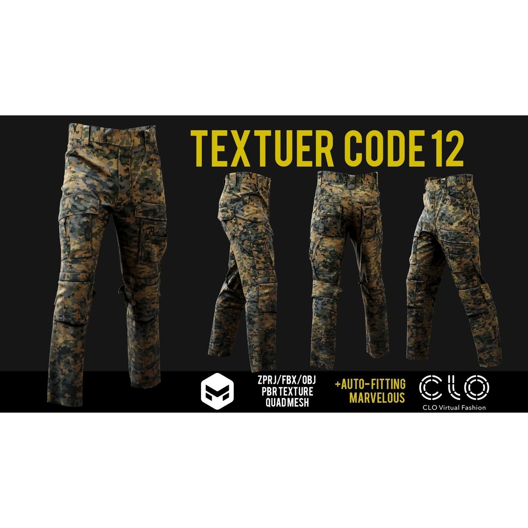UF PRO Gen 2 Combat Pants 3D Model – Tactical Low-Poly Game Asset, FBX, OBJ - View 17