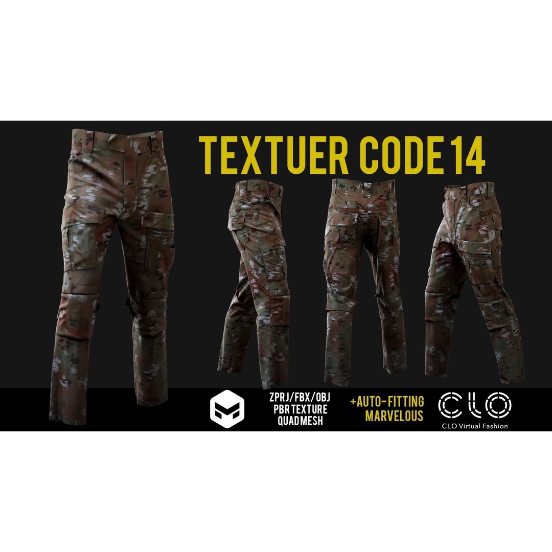 UF PRO Gen 2 Combat Pants 3D Model – Tactical Low-Poly Game Asset, FBX, OBJ - View 18