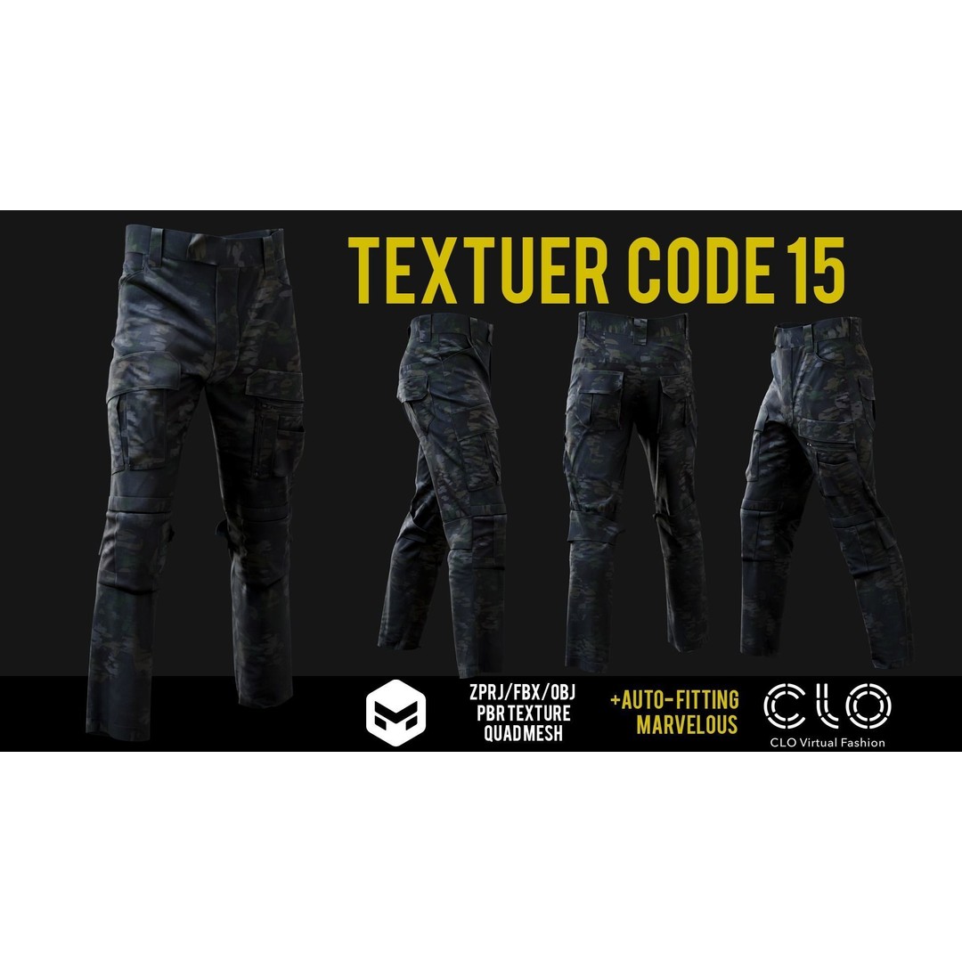 UF PRO Gen 2 Combat Pants 3D Model – Tactical Low-Poly Game Asset, FBX, OBJ - View 19