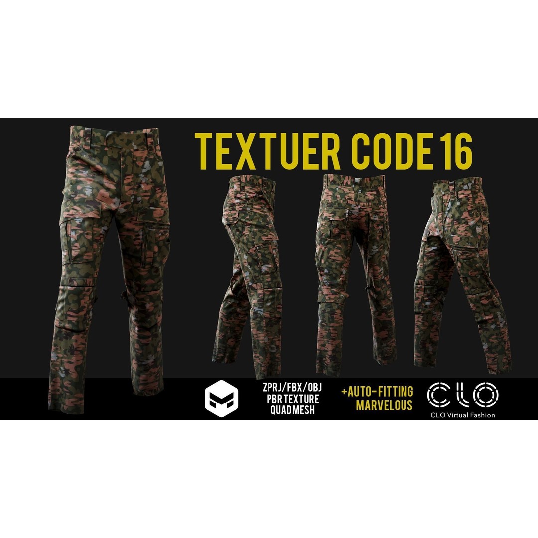 UF PRO Gen 2 Combat Pants 3D Model – Tactical Low-Poly Game Asset, FBX, OBJ - View 20